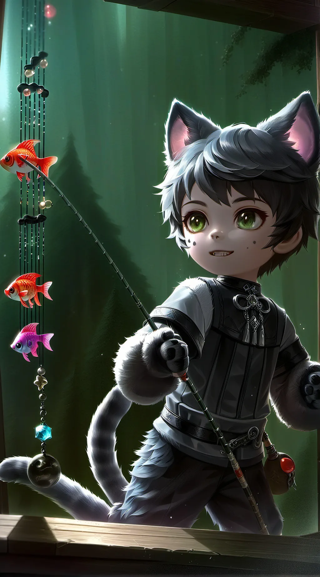 ai character: Patchy Bathing Furry background