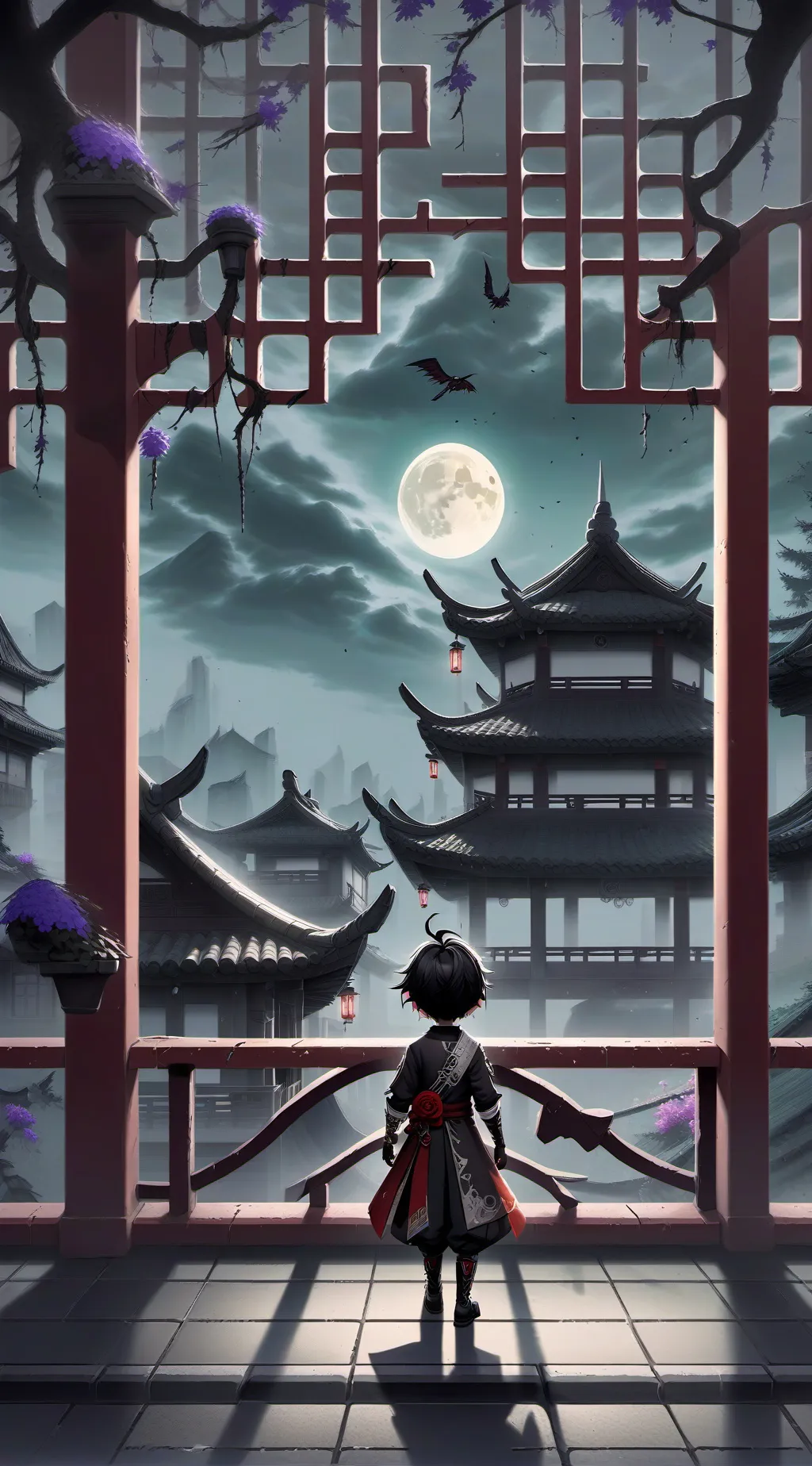 ai character: Cute goth girl background