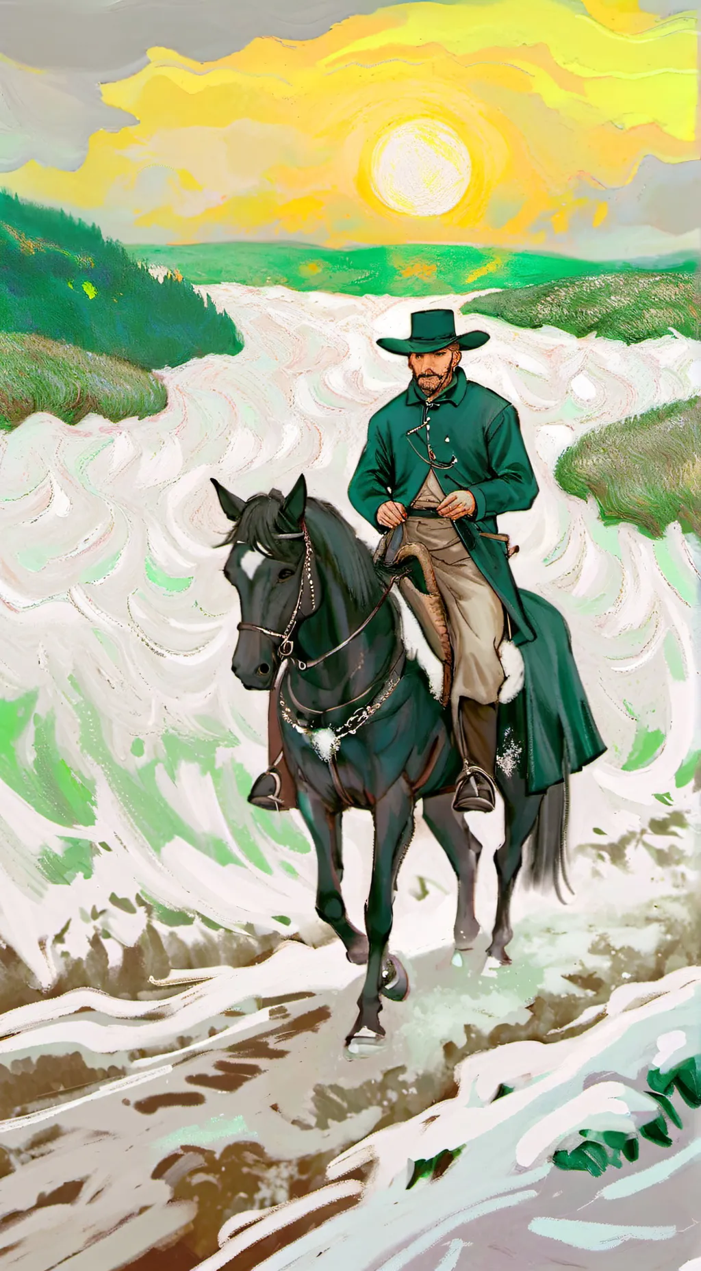 ai character: lazy cowboy background