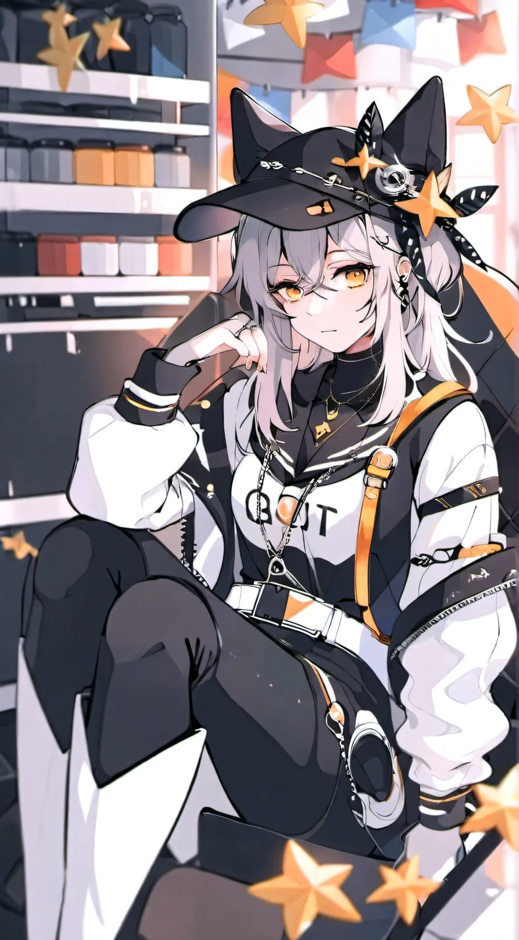 ai character: moon background