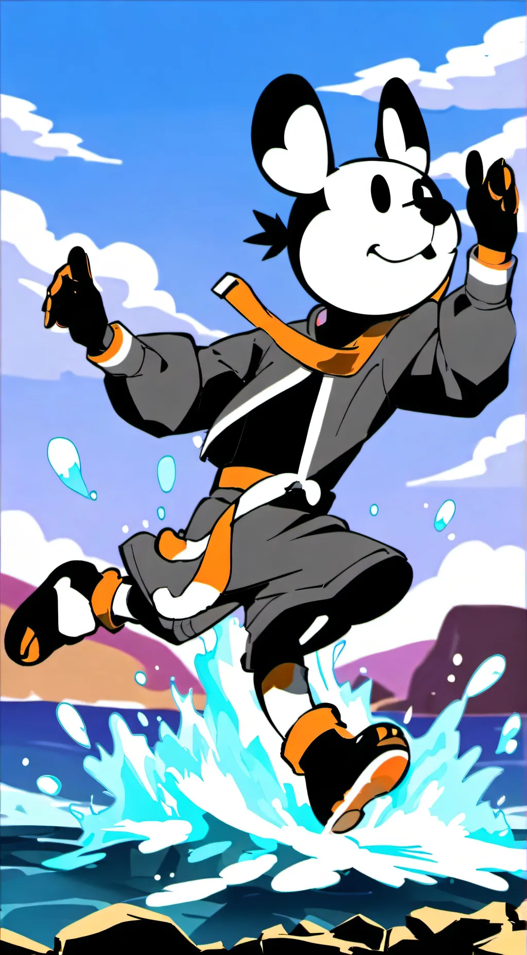ai character: pebble background