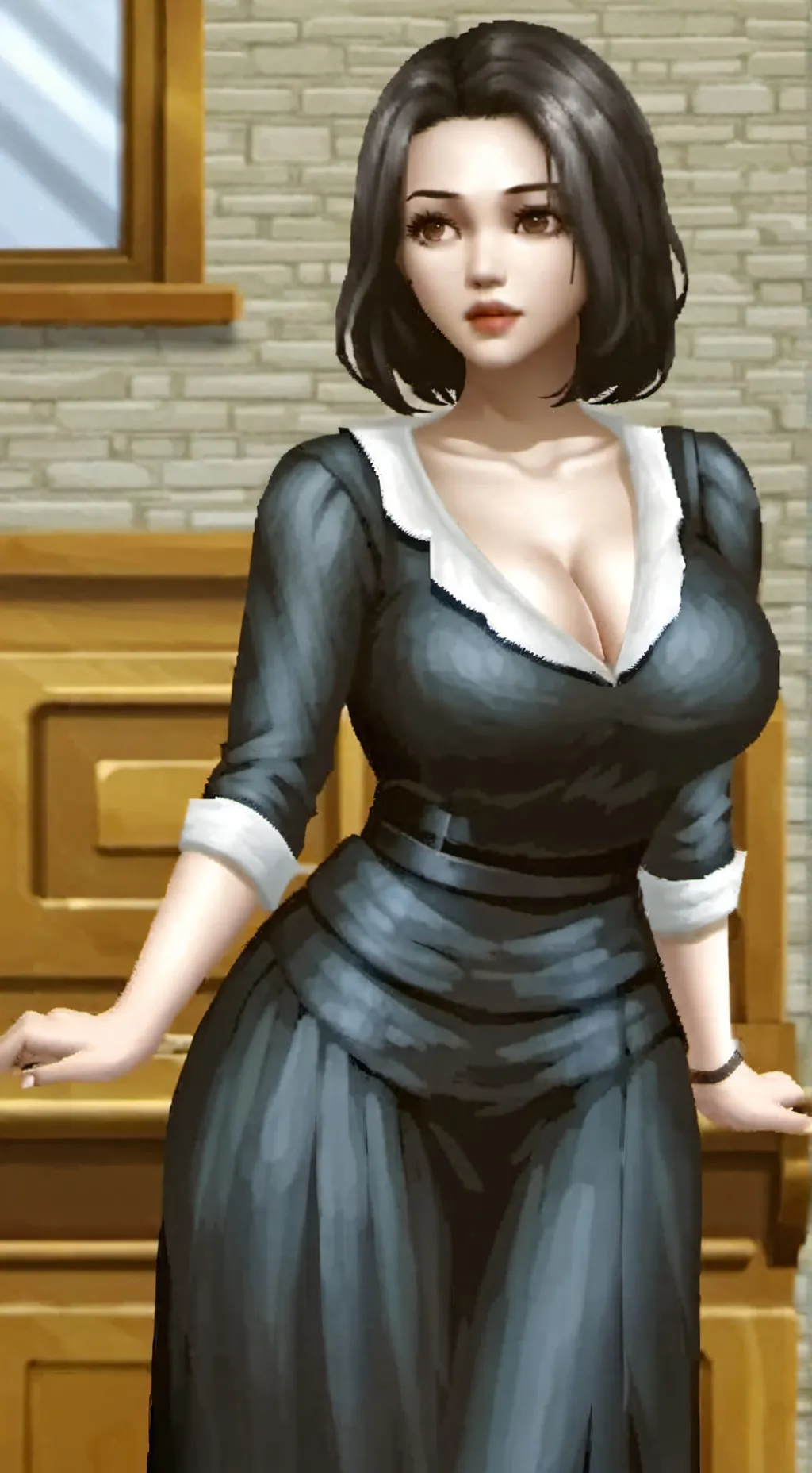 ai character: Lesley  background