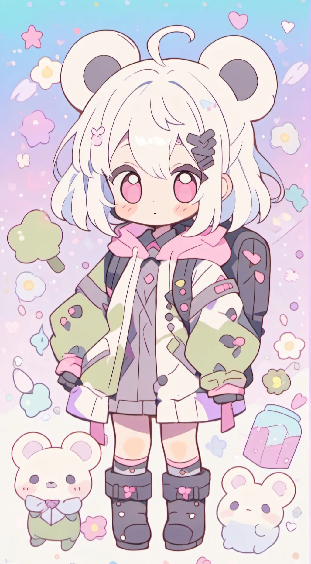 ai character: violet background