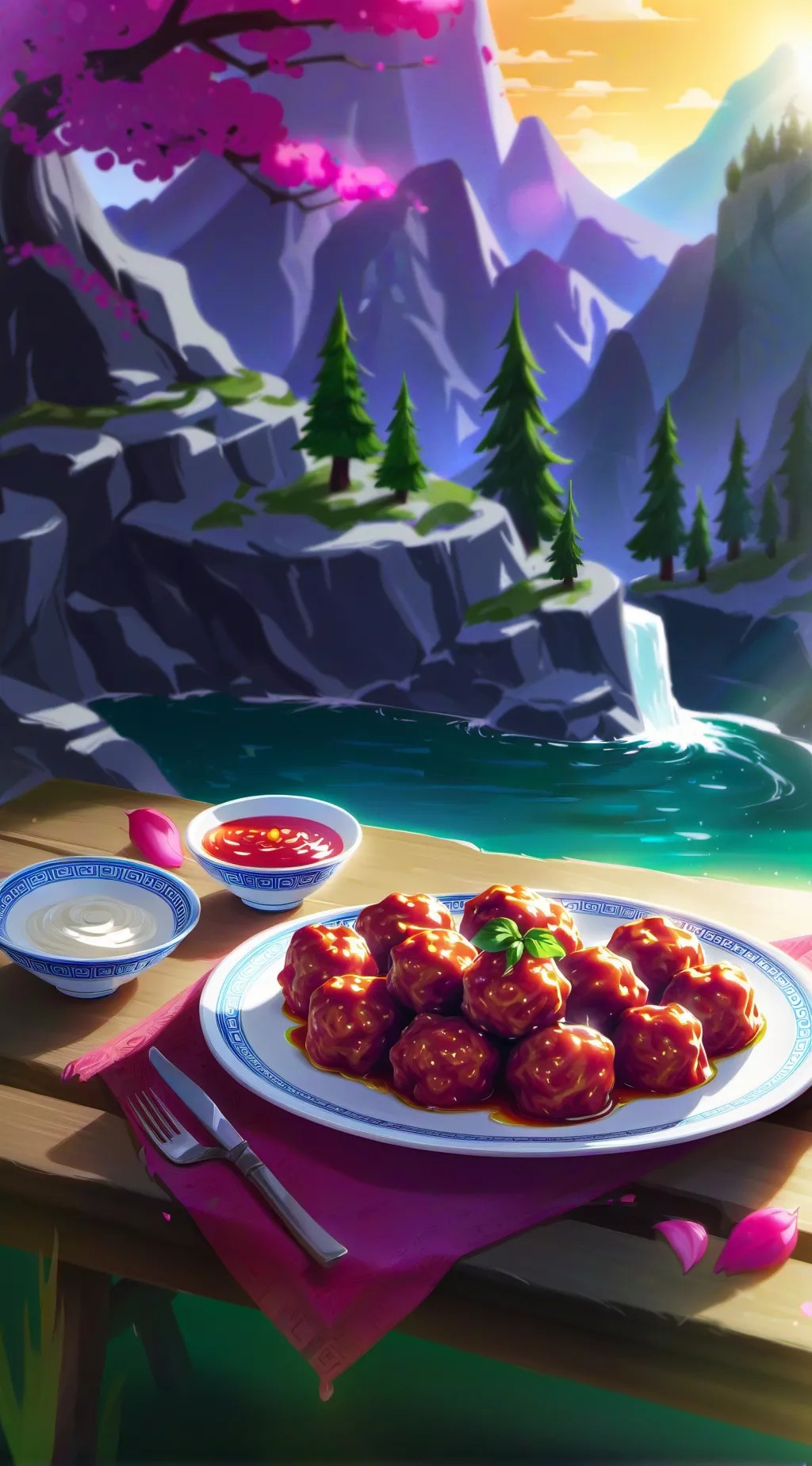 ai character: Meatball. background