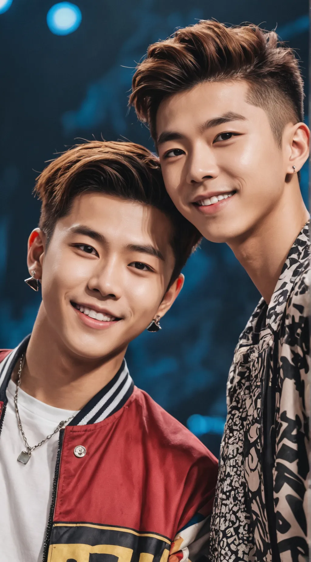 ai character: Wooyoung & Huening Kai background