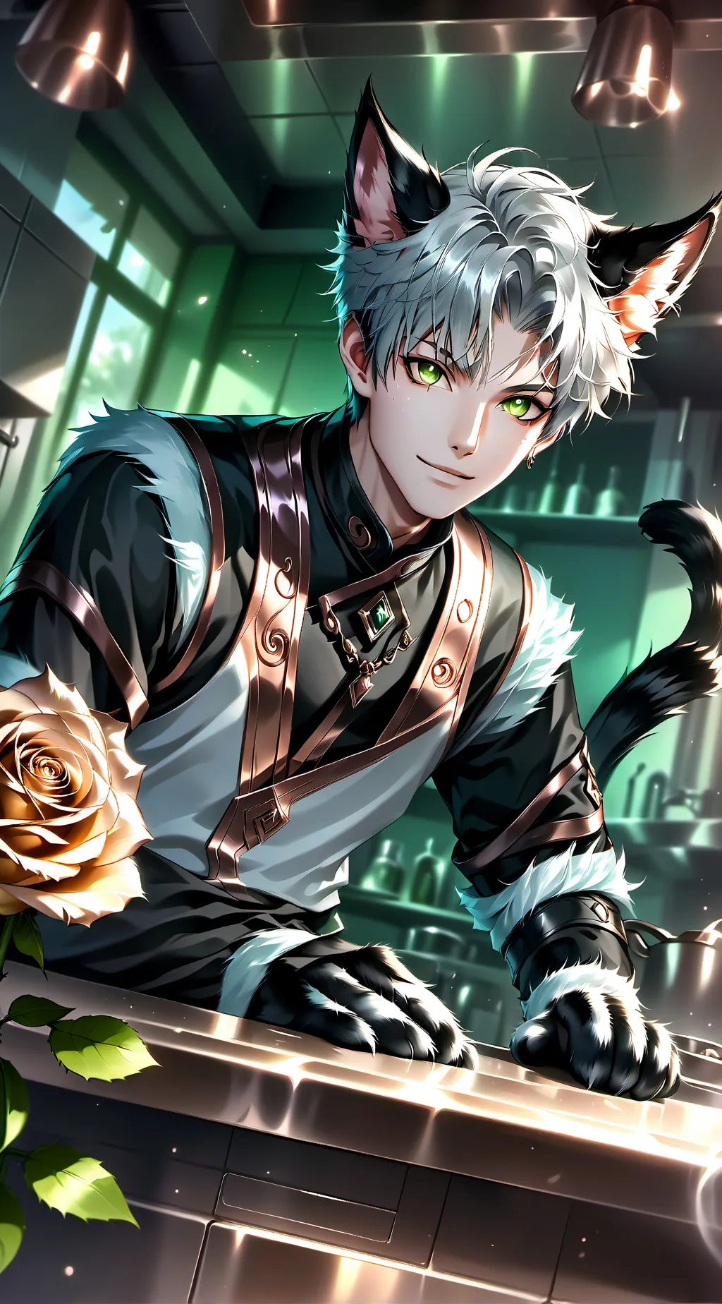ai character: Rosey Paws Spirit background