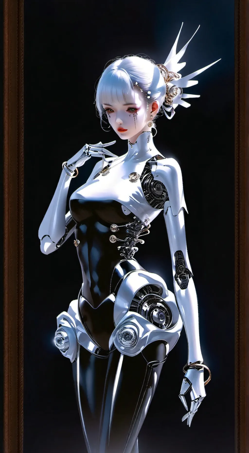 ai character: virus girl ￼ background