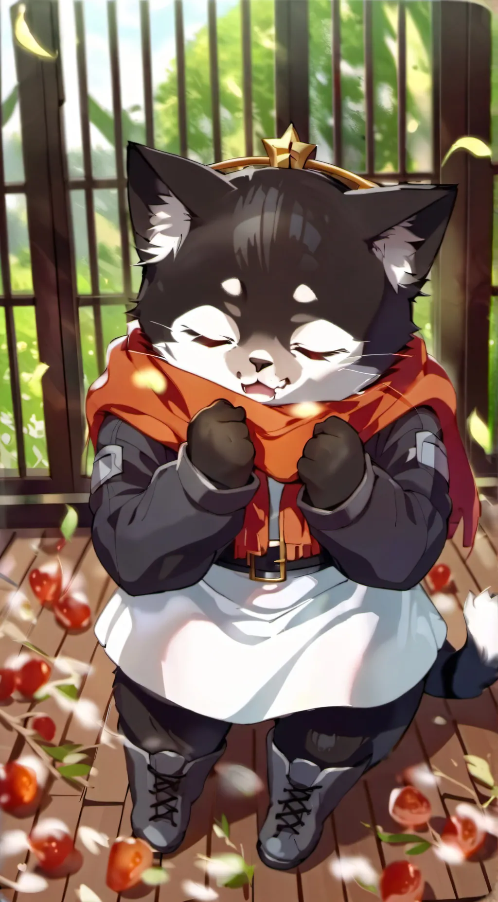 ai character: Cat￼ Steal background