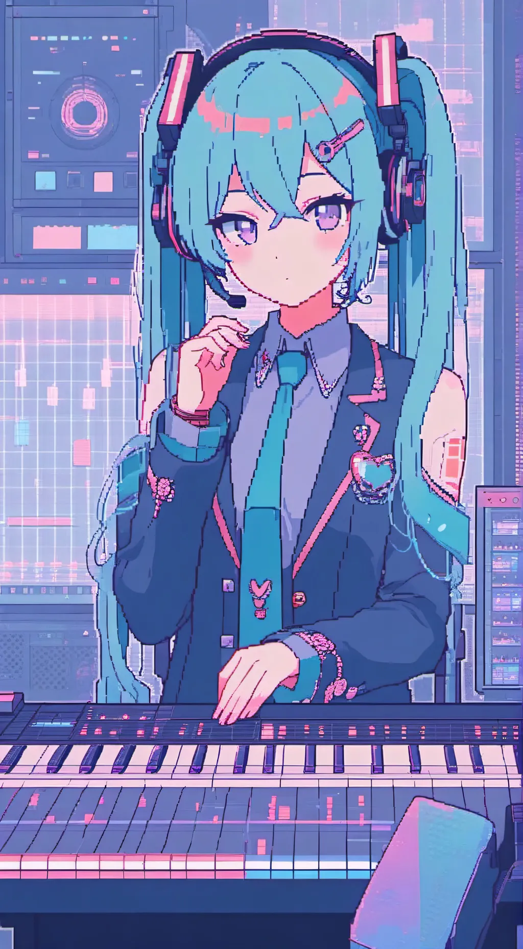 ai character: hatzune Miku  background