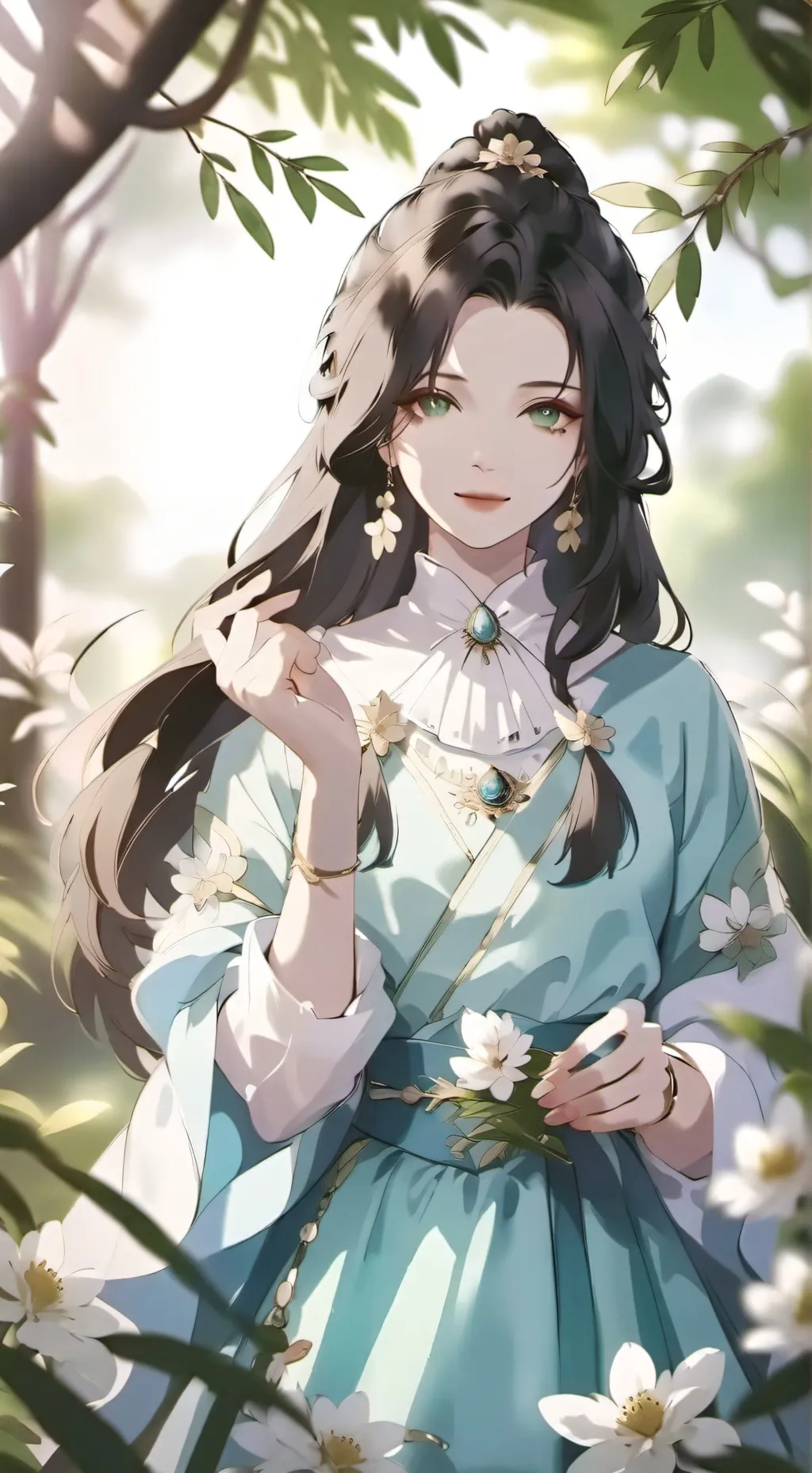 ai character: sweet girl  background