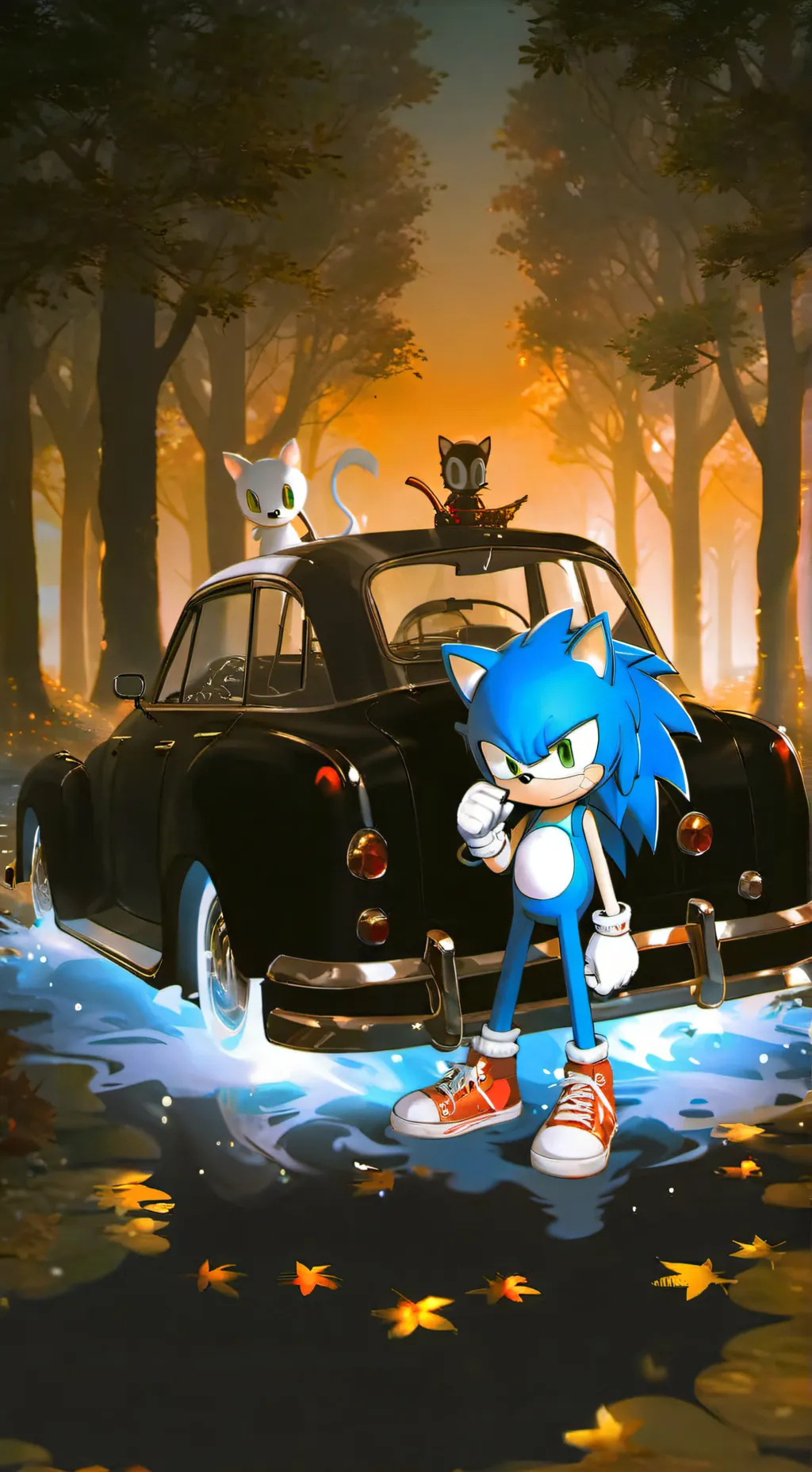 ai character: Sonic road trip  background