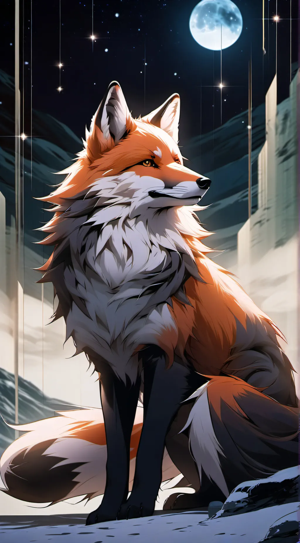 ai character: The Fox and mha… background