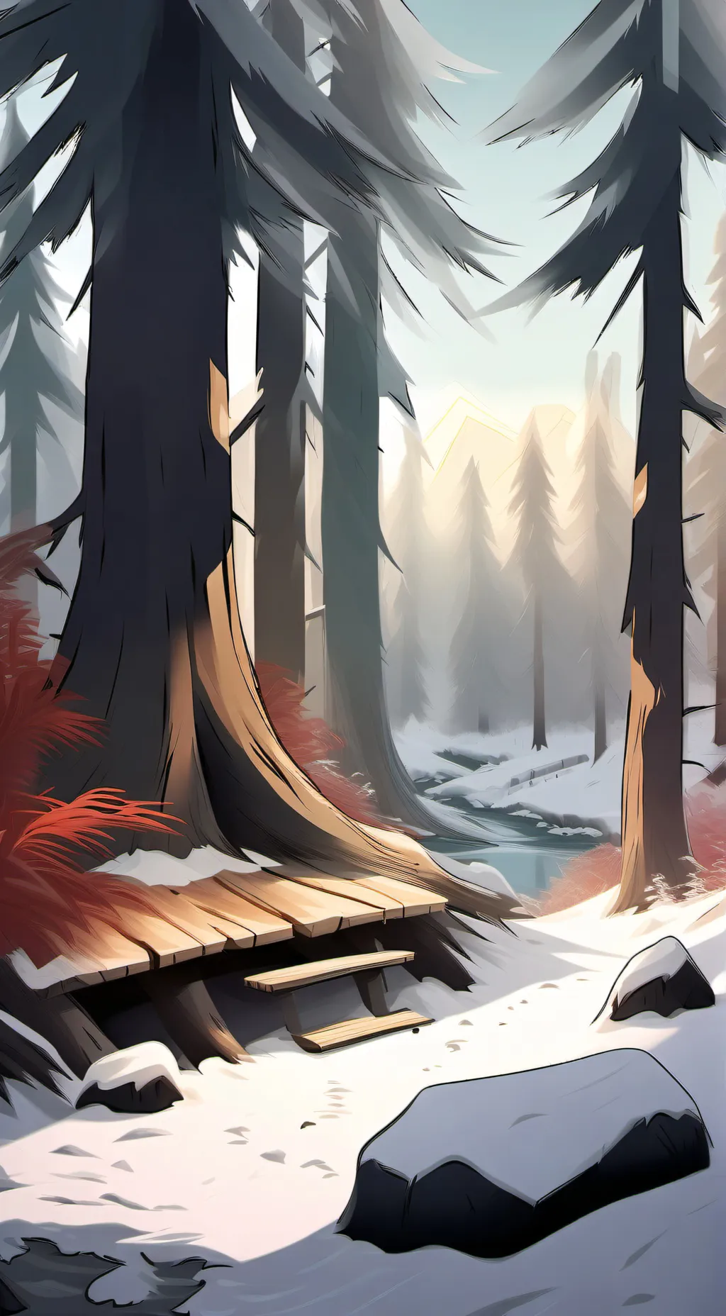 ai character: winter. background