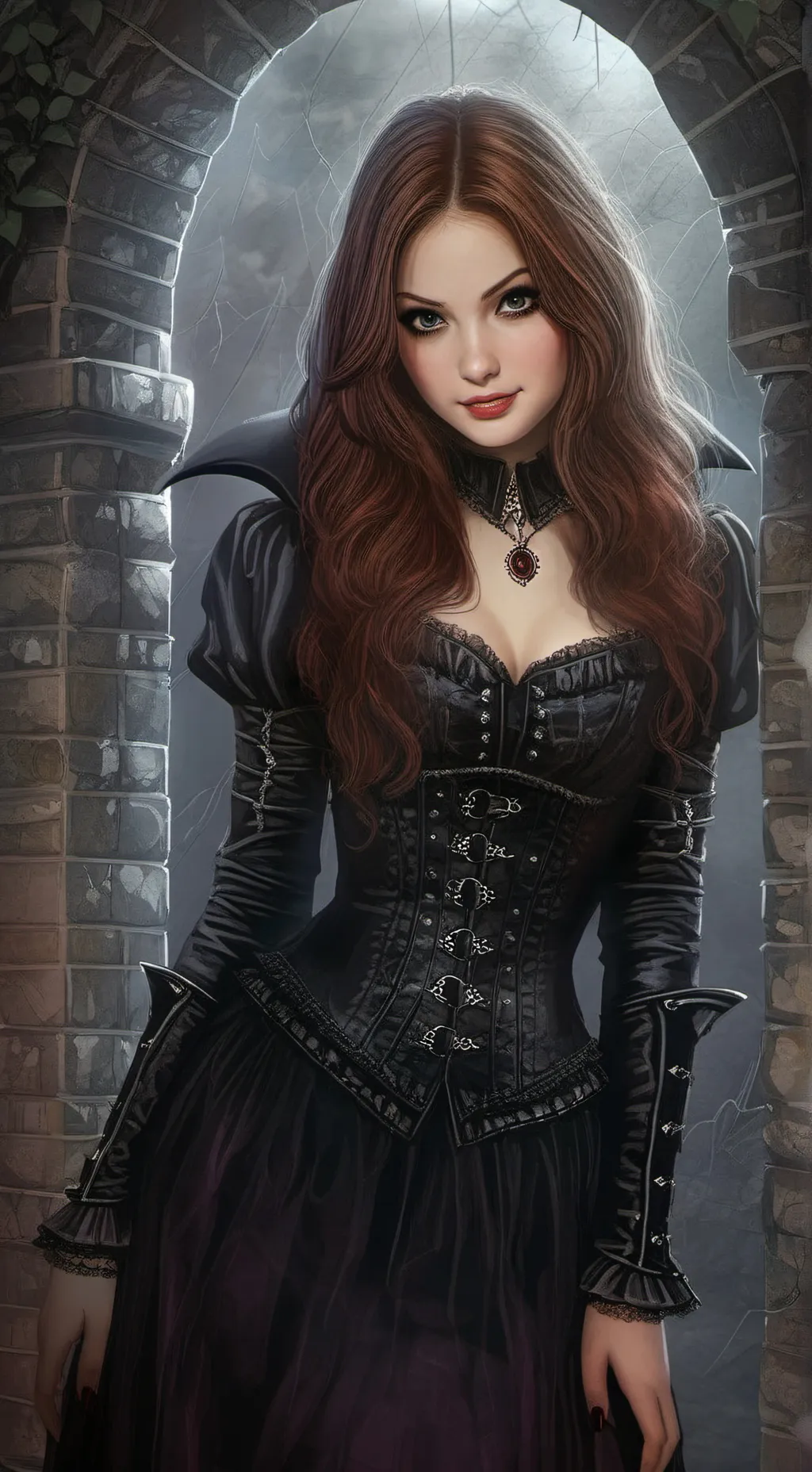 ai character: Lady dusk background