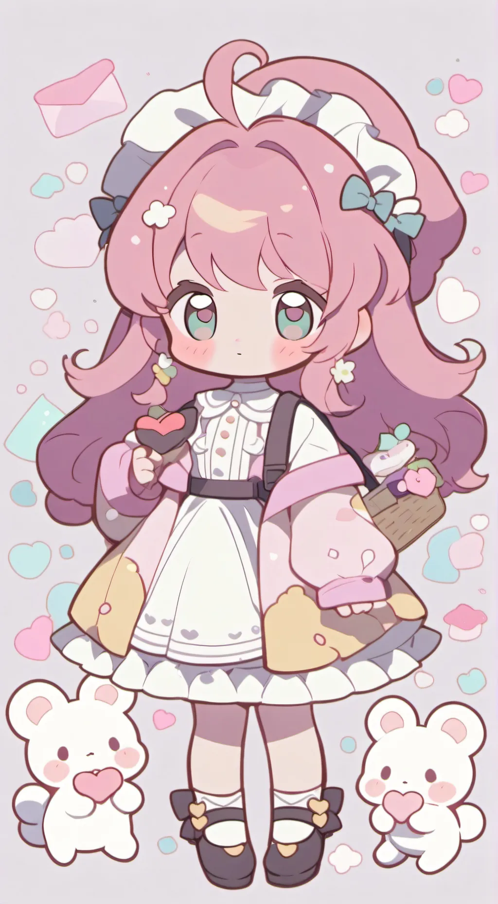 ai character: bunny basket  background