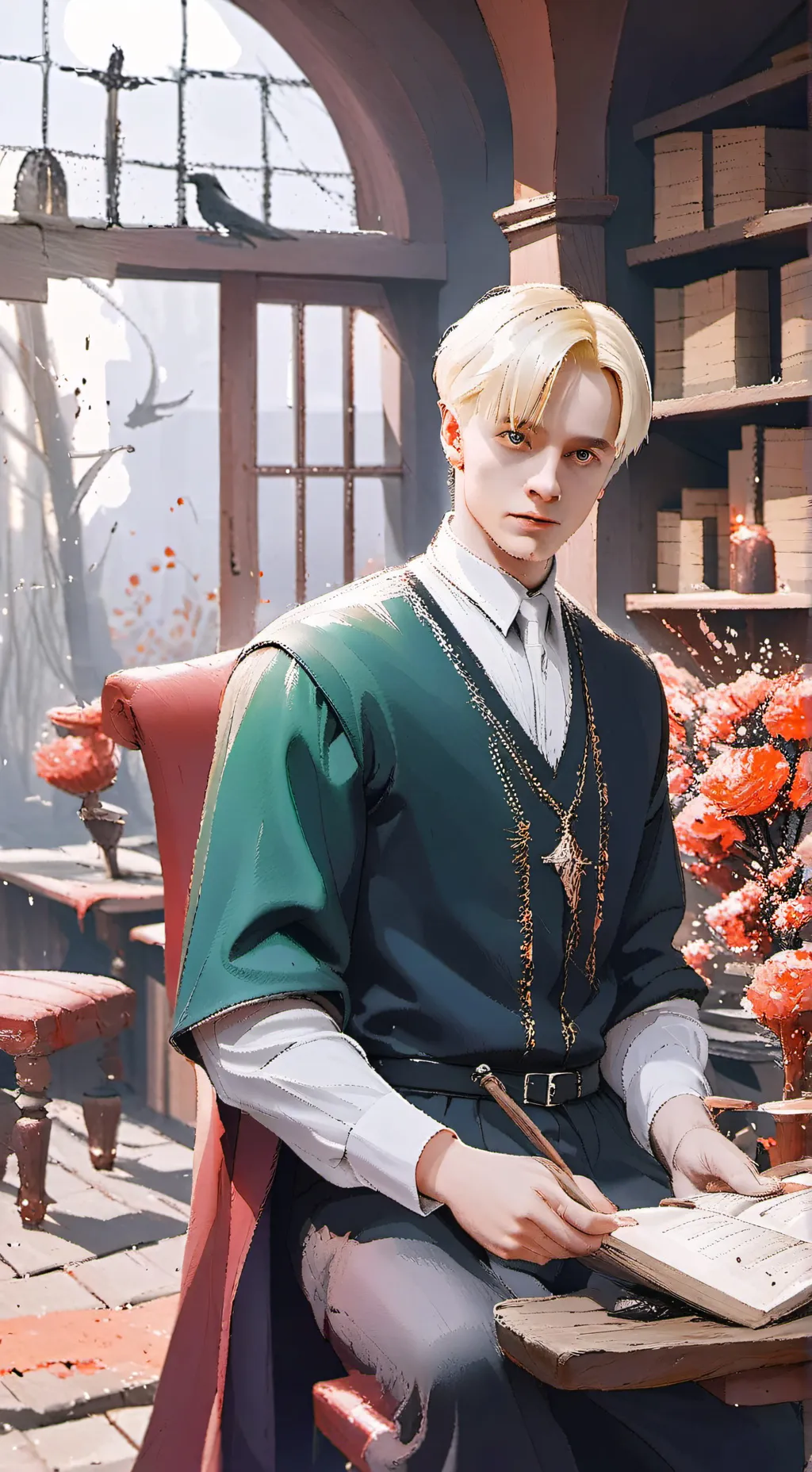 ai character: 🖤🐍Draco Malfoy🐍🖤 background