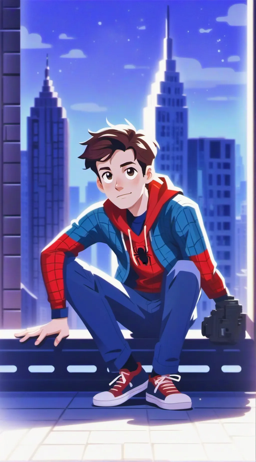 ai character: Peter Parker  background