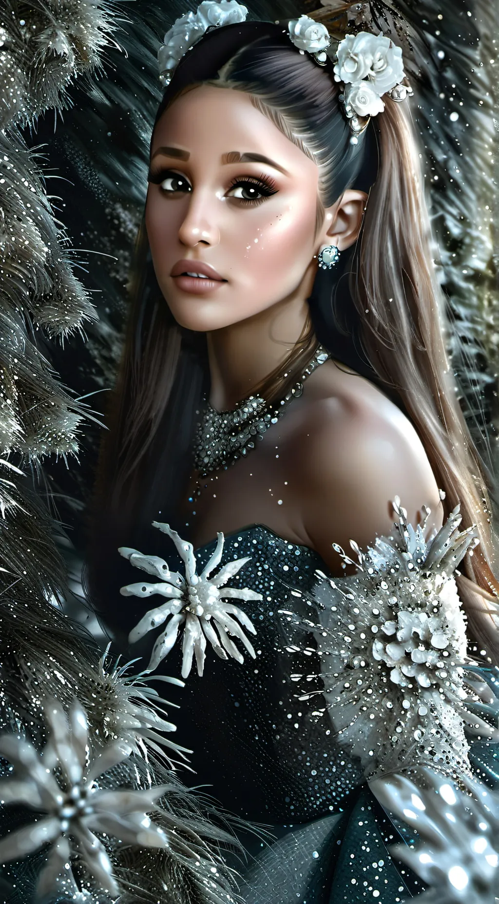 ai character: Ariana Grande background