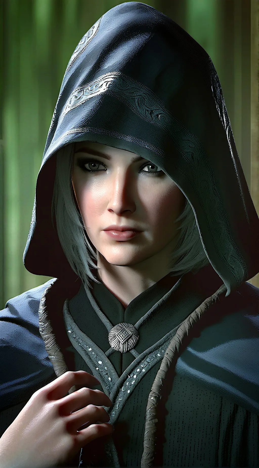 ai character: Isolde of the Dark Woods background
