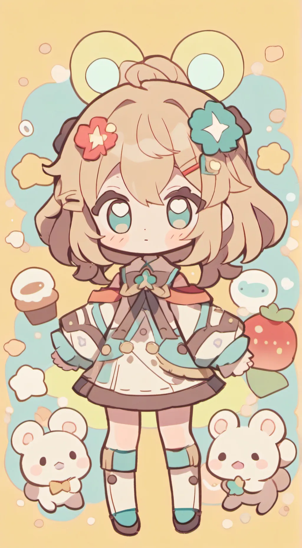 ai character: Baby cat  background