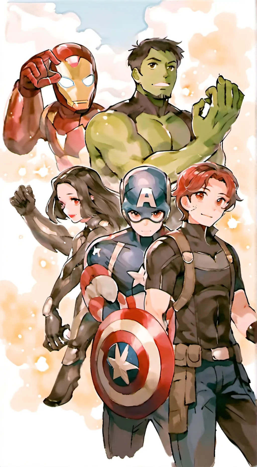 ai character: avengers  background