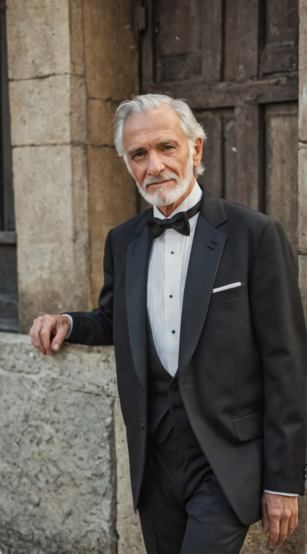 ai character: old man auction background
