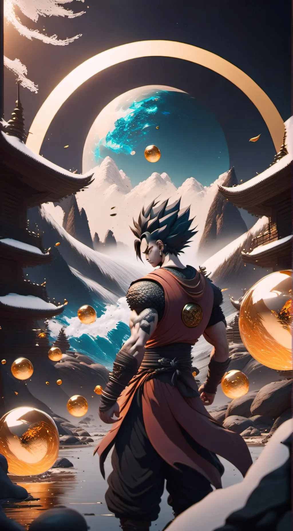ai character: dragonballs fixed background
