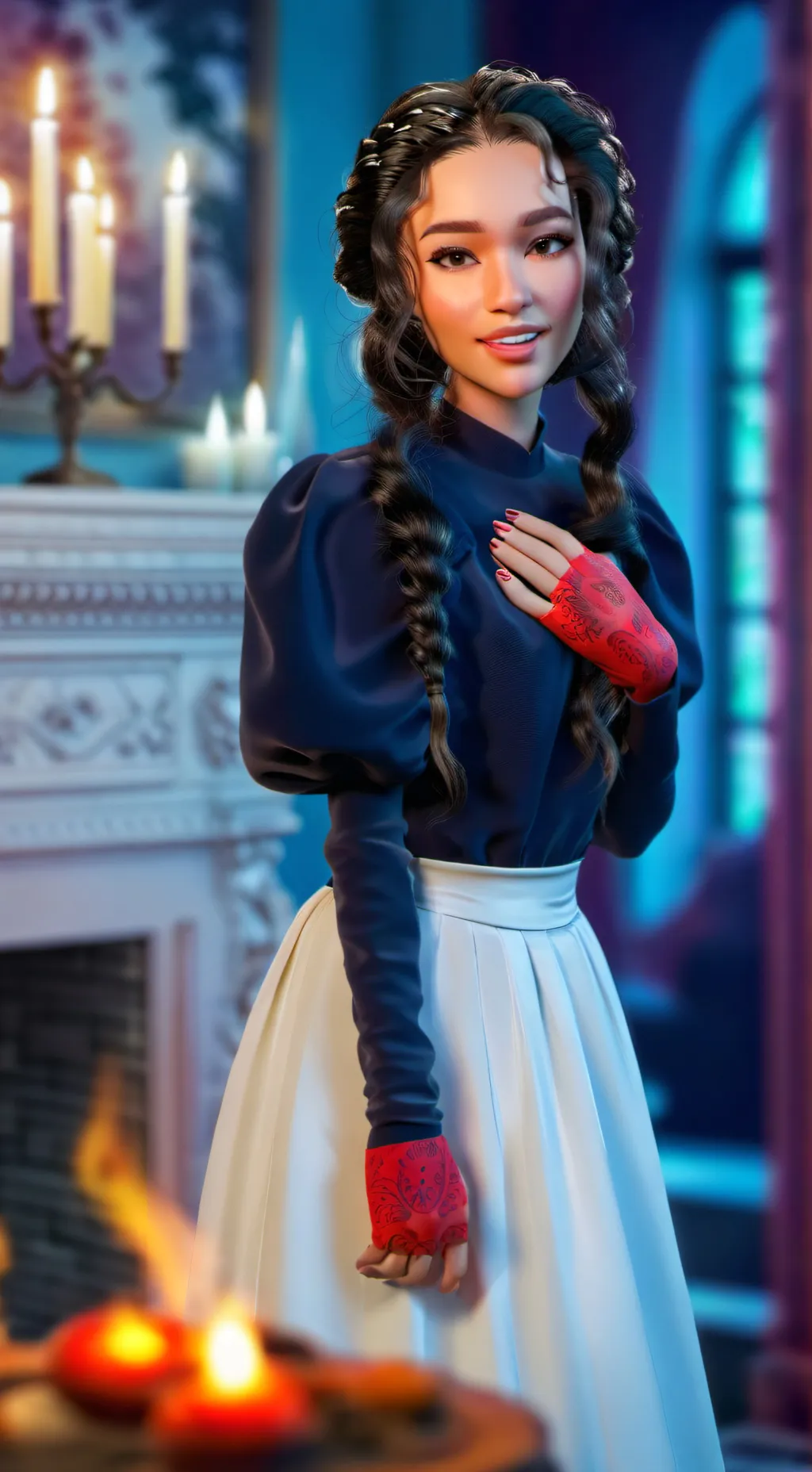 ai character: Dominique  background