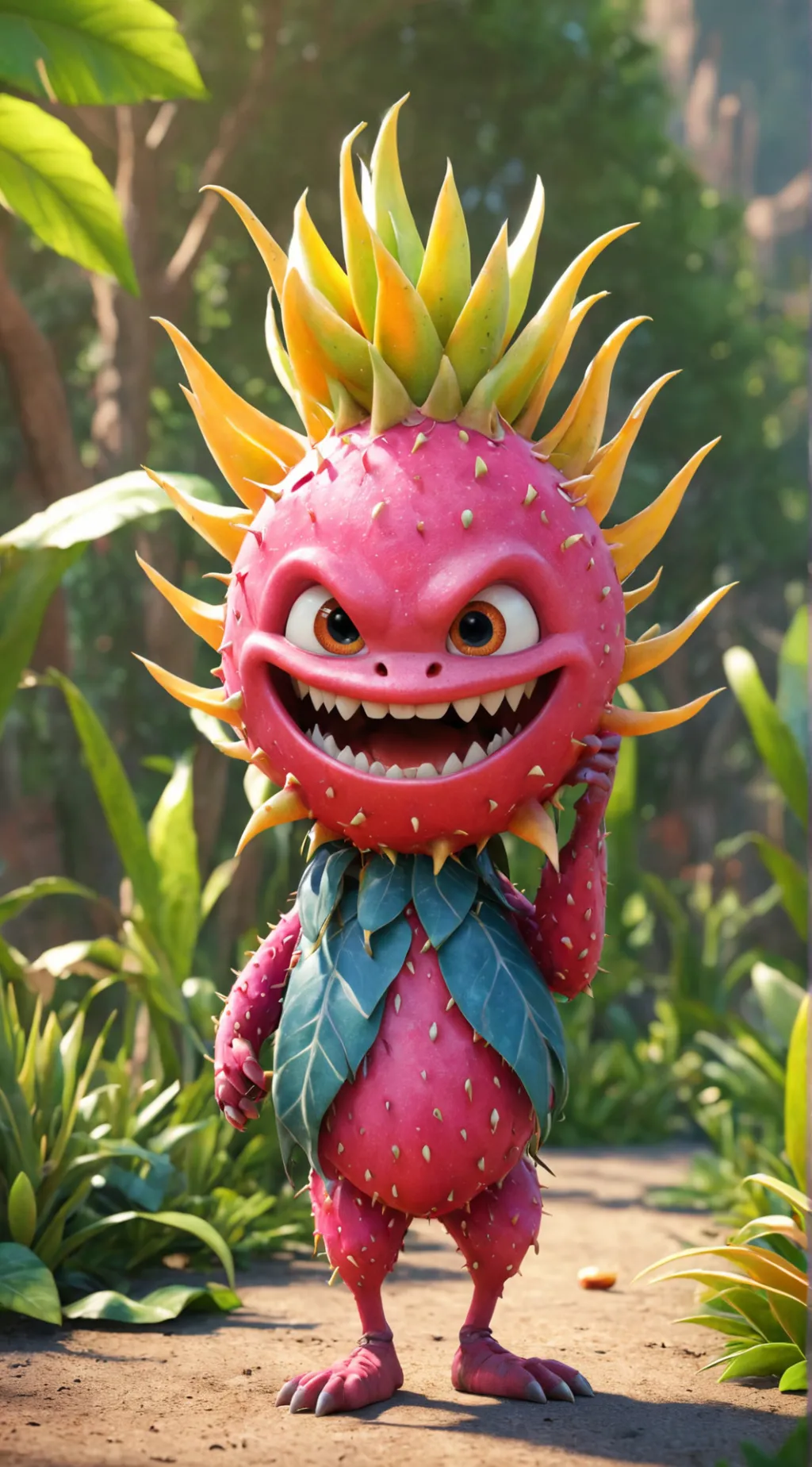 ai character: Dragonfruit Monstr background