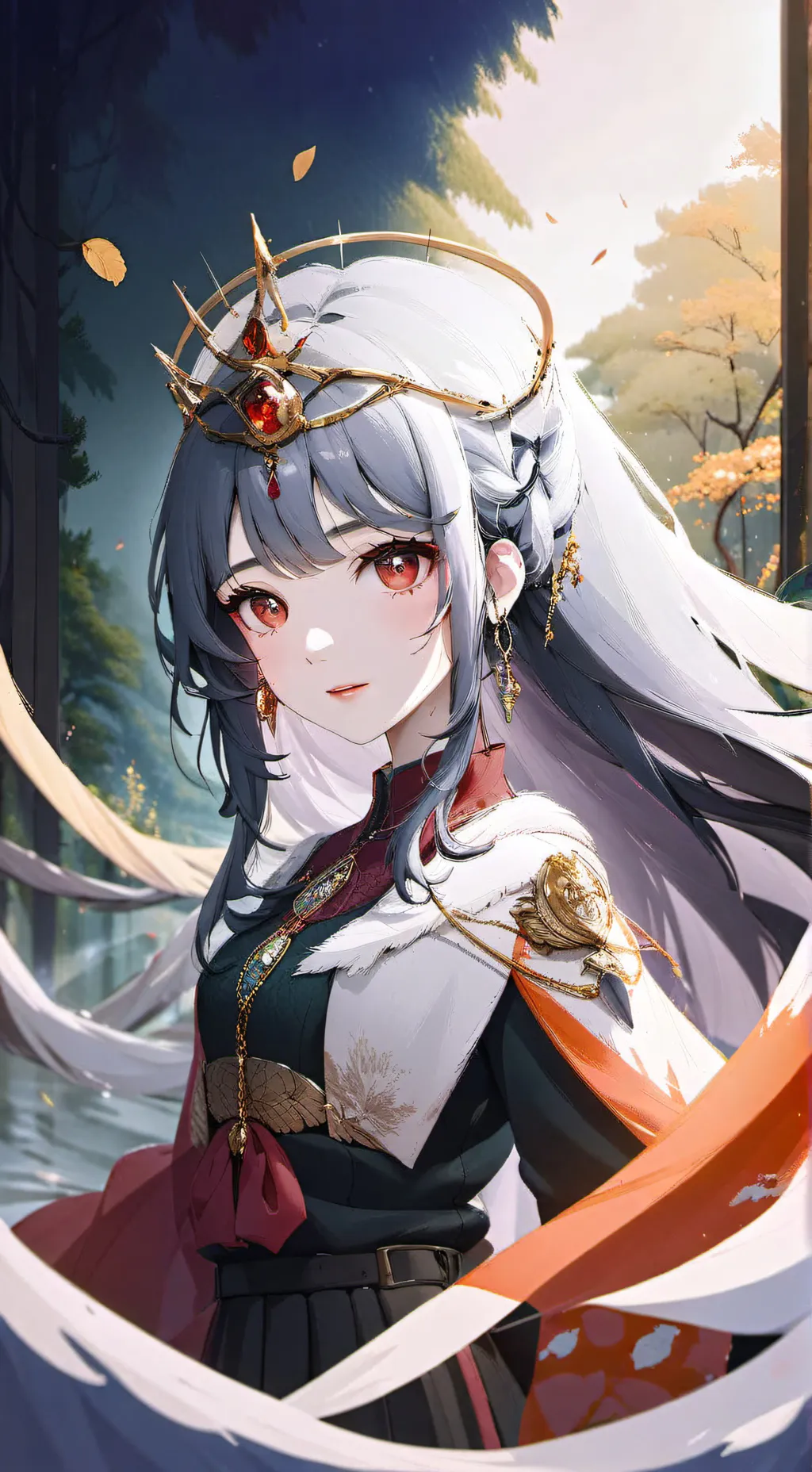ai character: nature queen  background