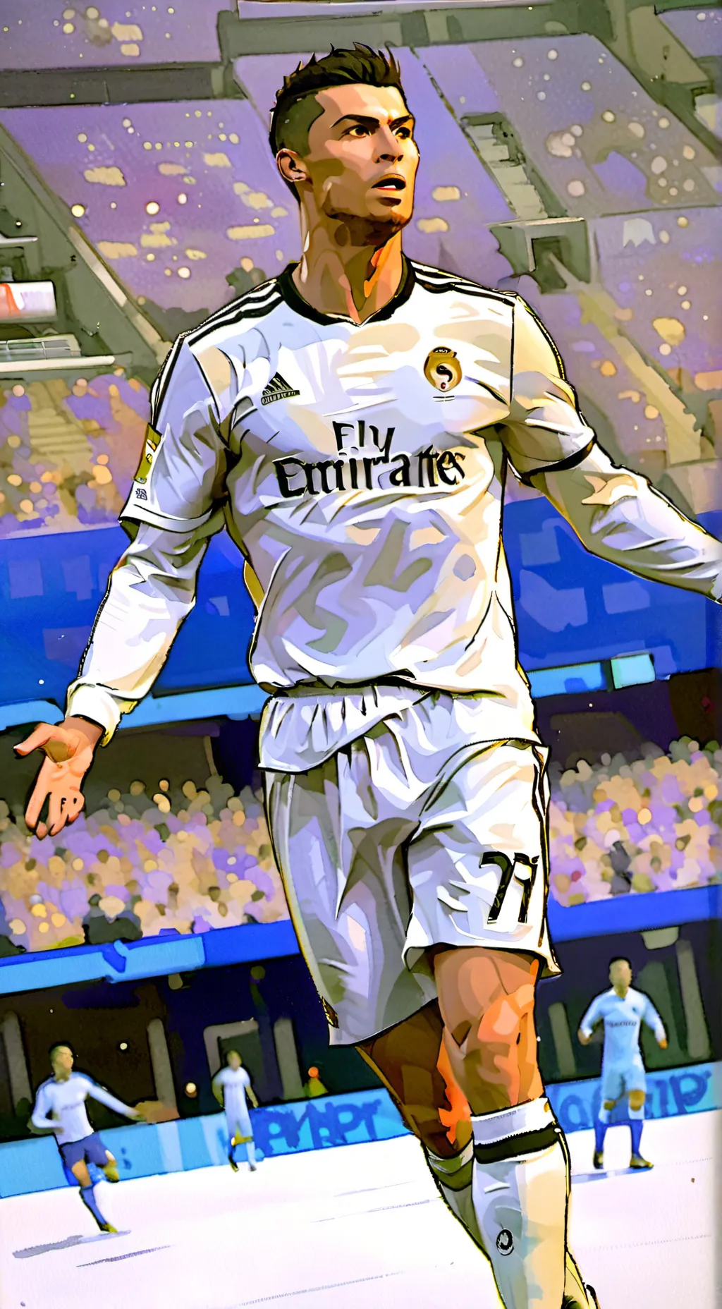 ai character: Cristiano Ronaldo  background