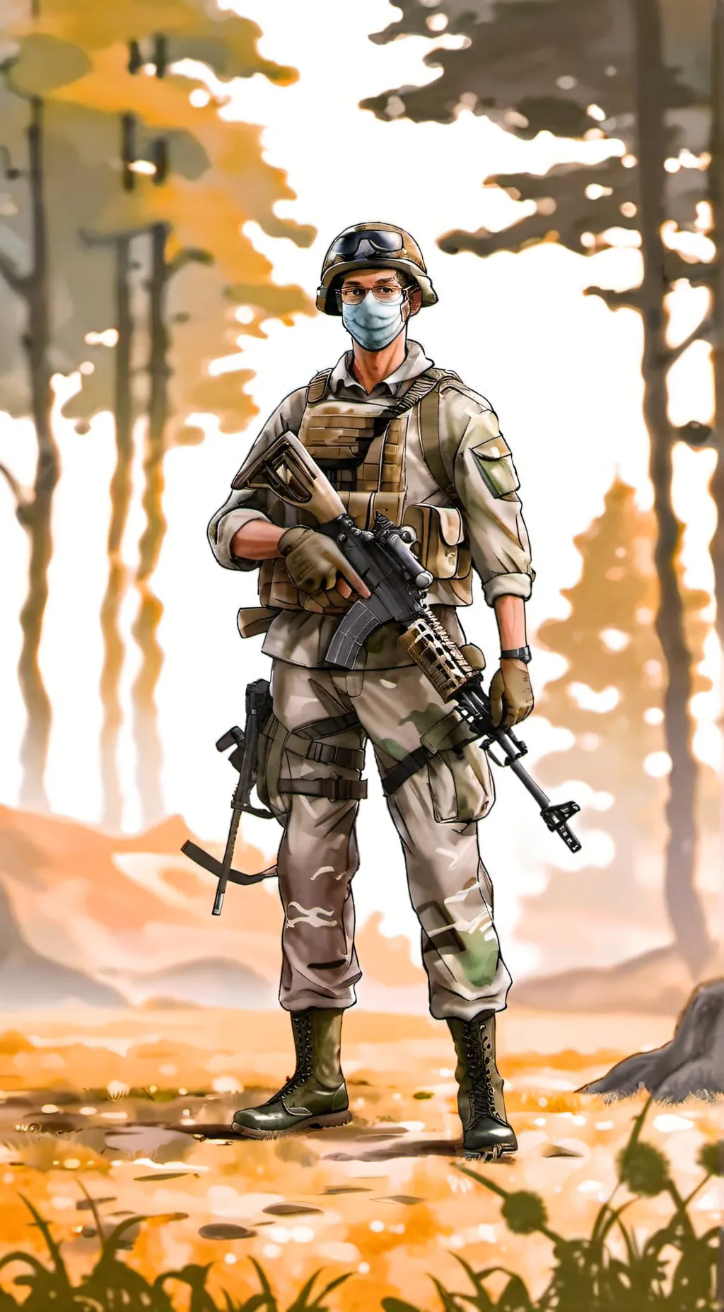 ai character: Enemy soldier  background