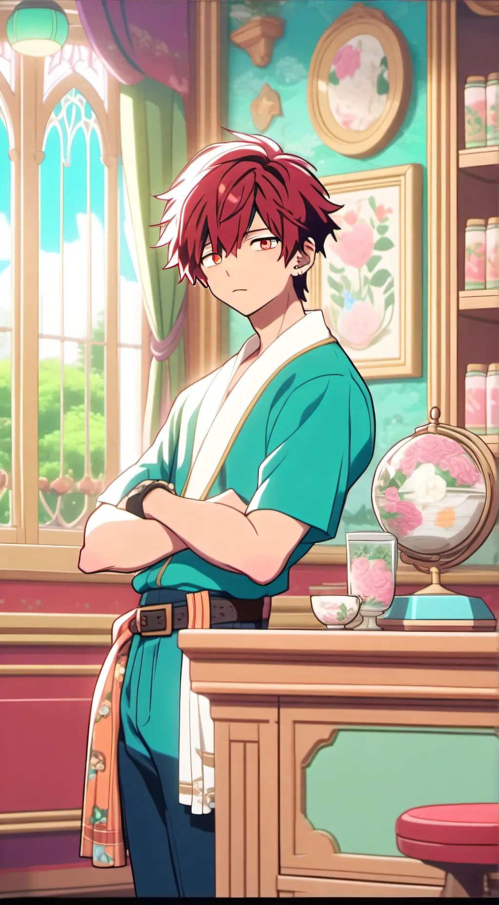 ai character: shoto❤🤍 background