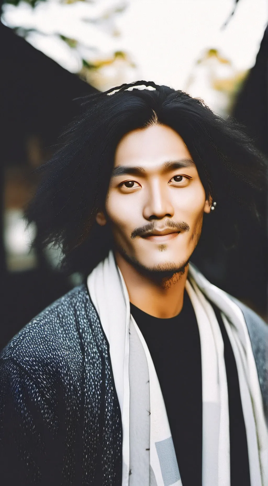 ai character: stone background