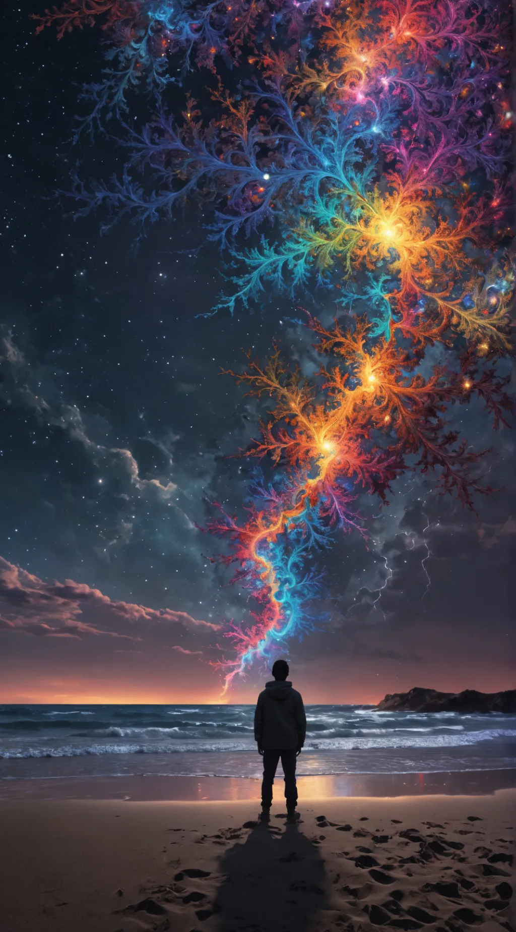 ai character: Sky Fractals background