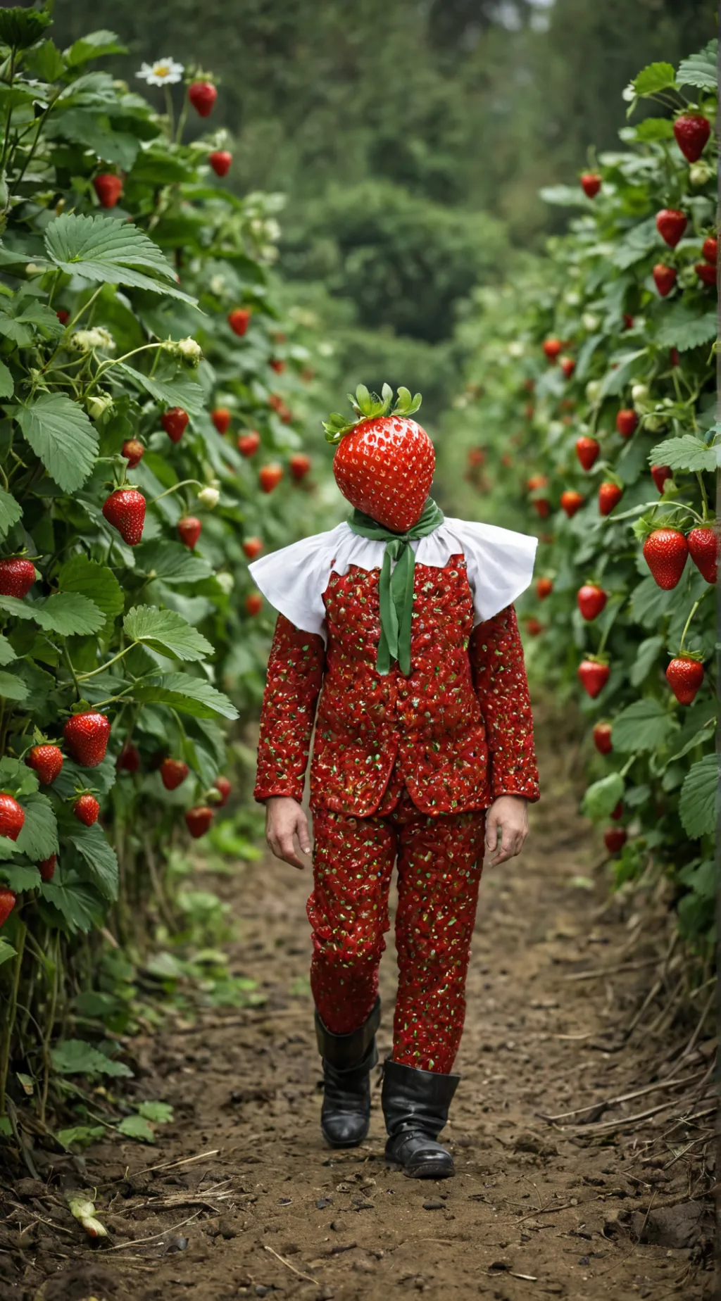 ai character: strawber background