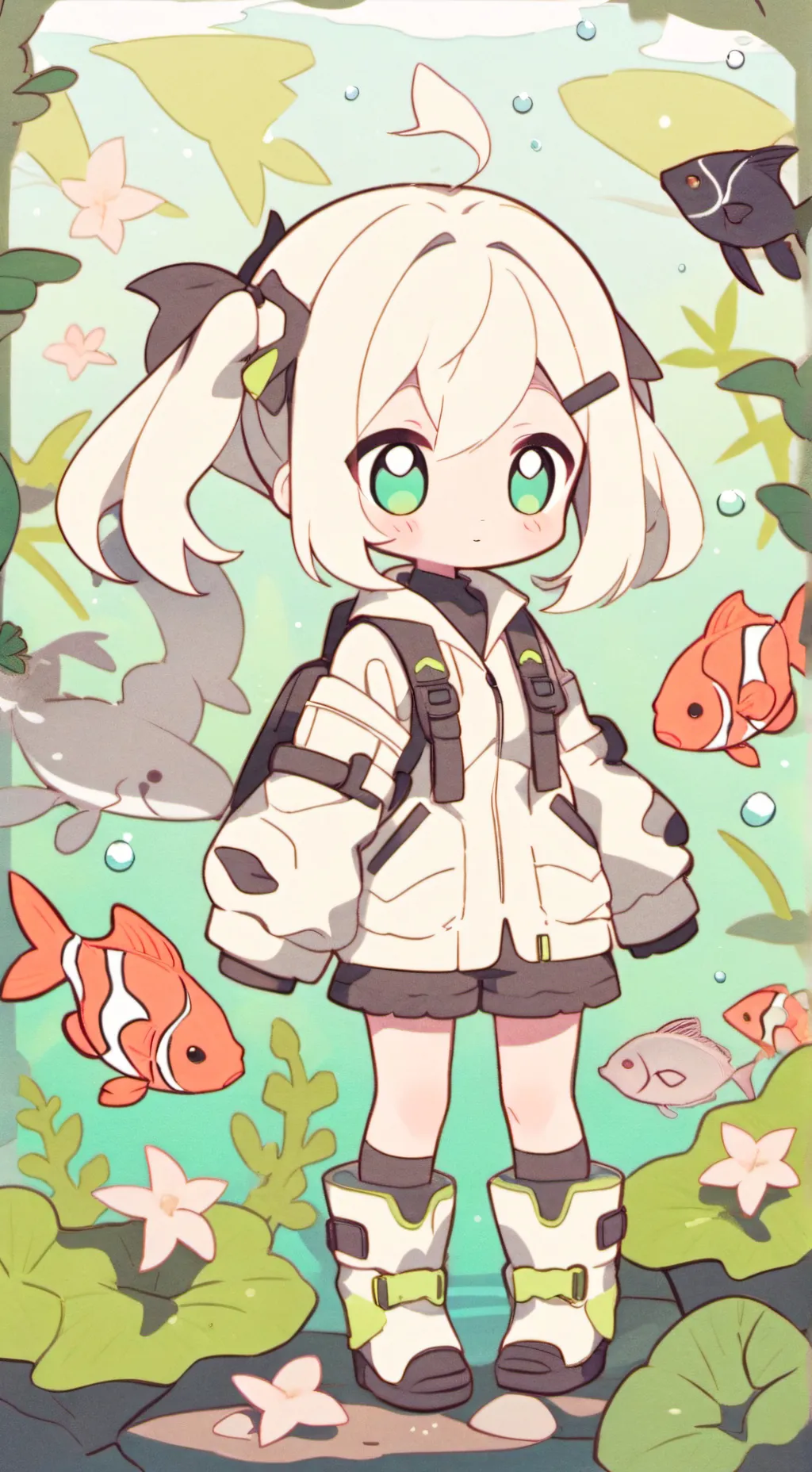 ai character: KNY AQUARIUMMMMM background