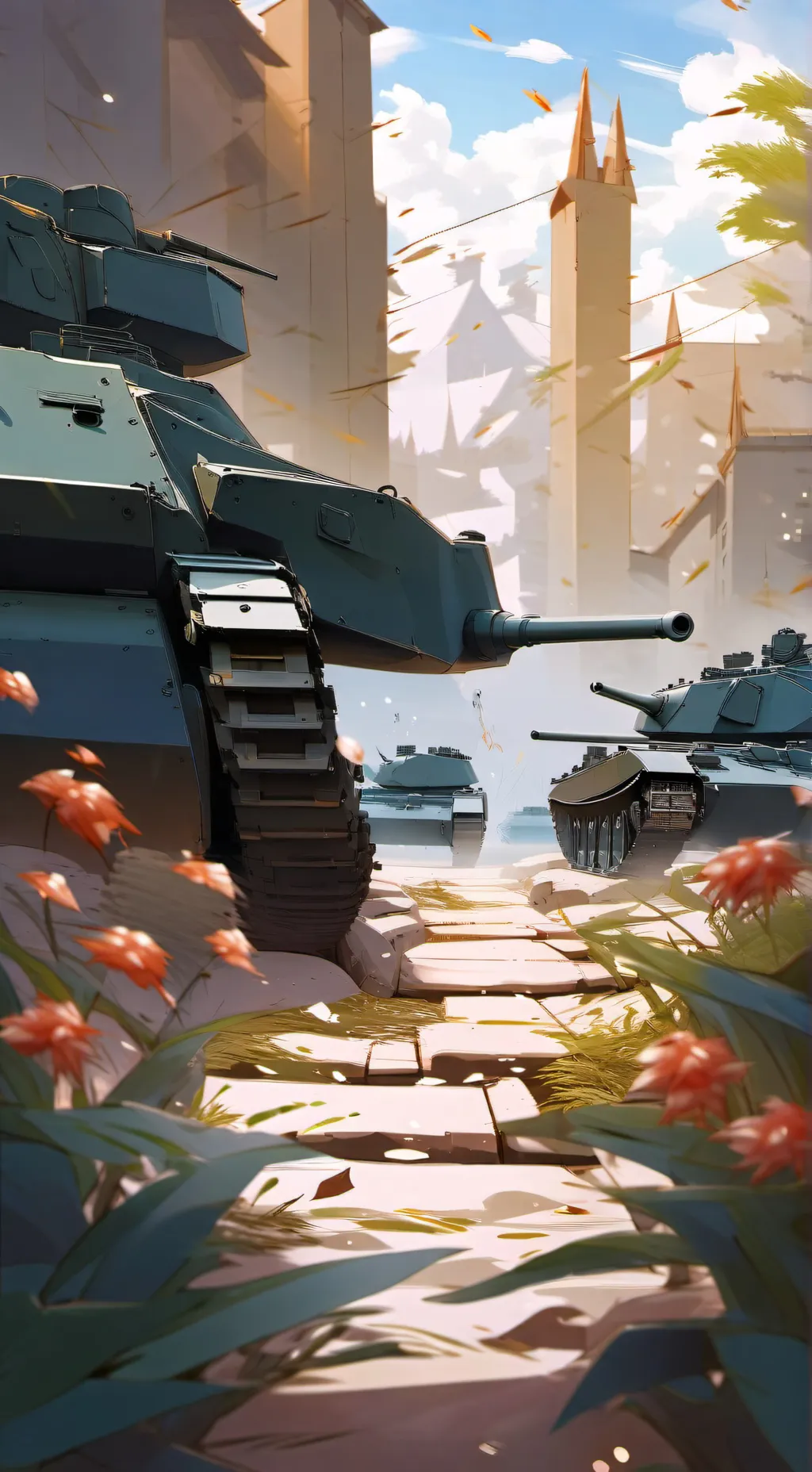 ai character: Battle field. background