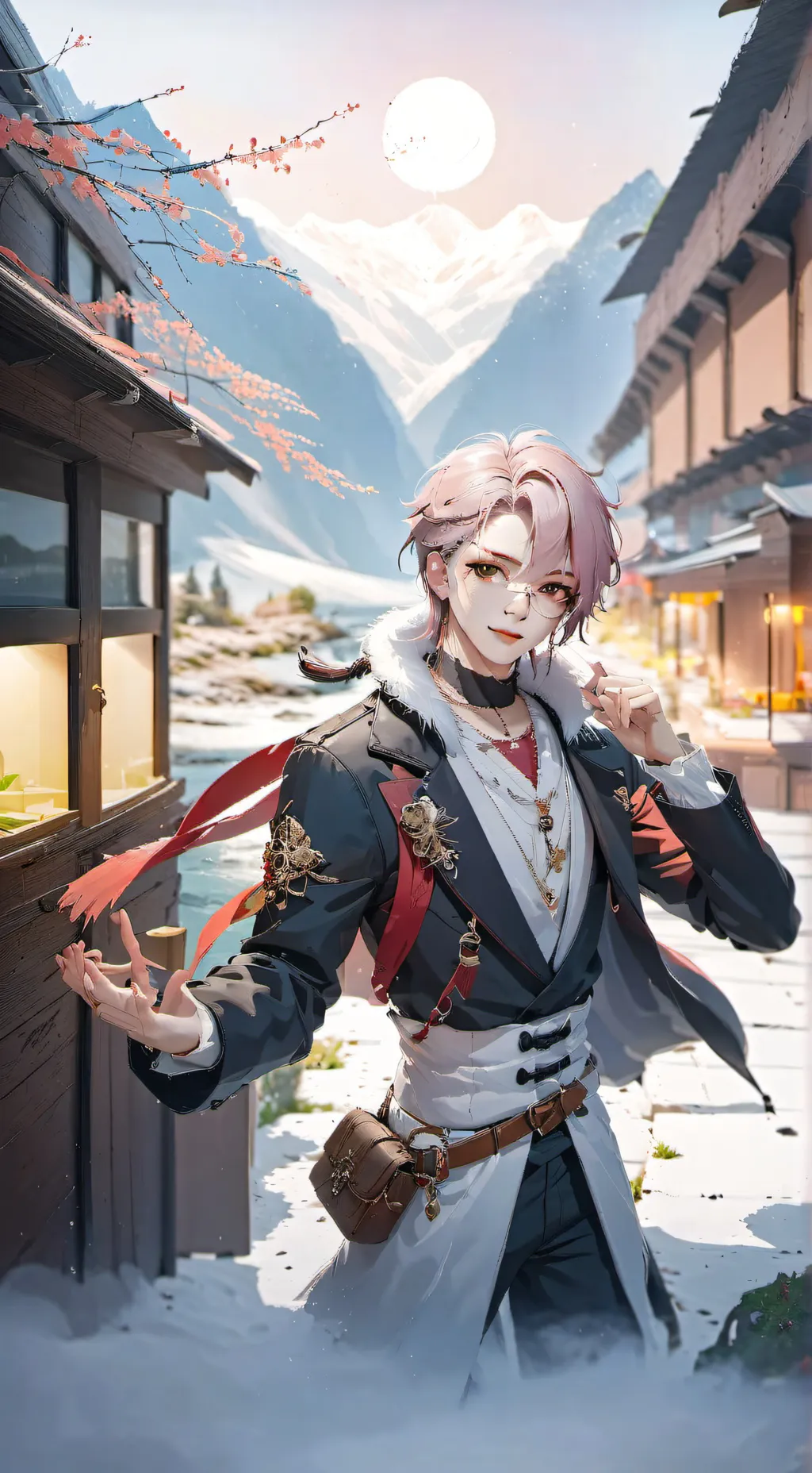 ai character: piercing place background