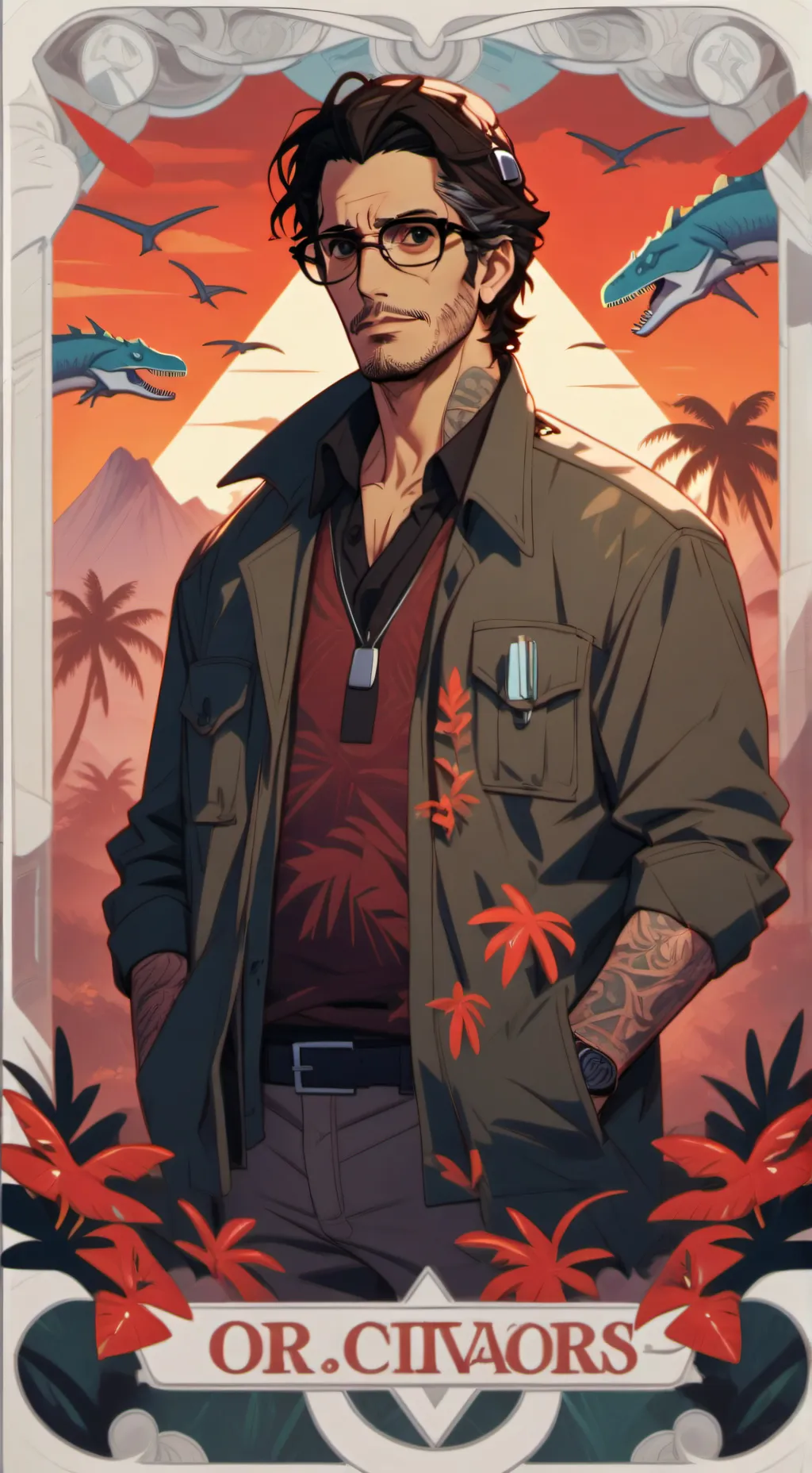 ai character: Jurassic park background