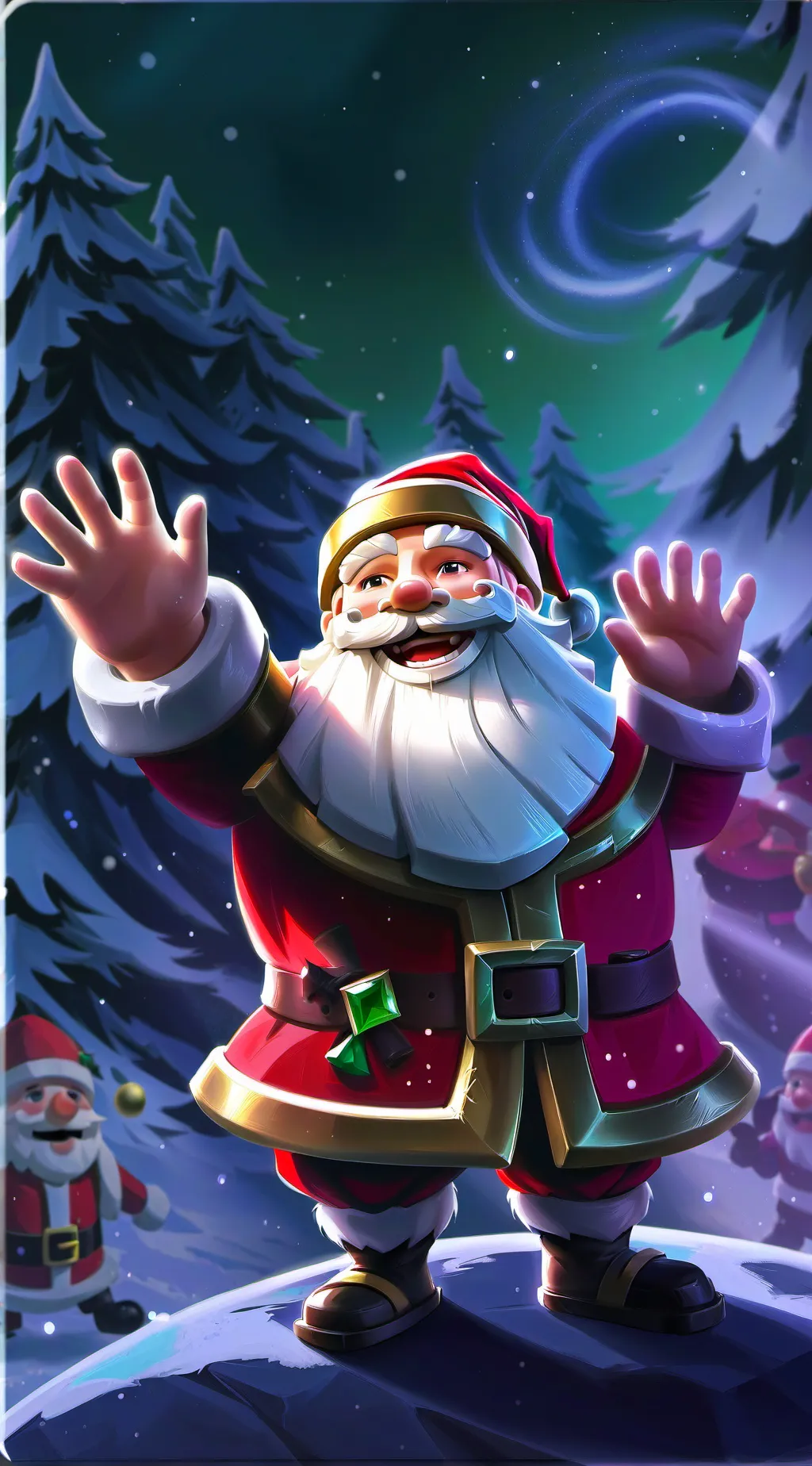 ai character: evil 😈 Santa  background