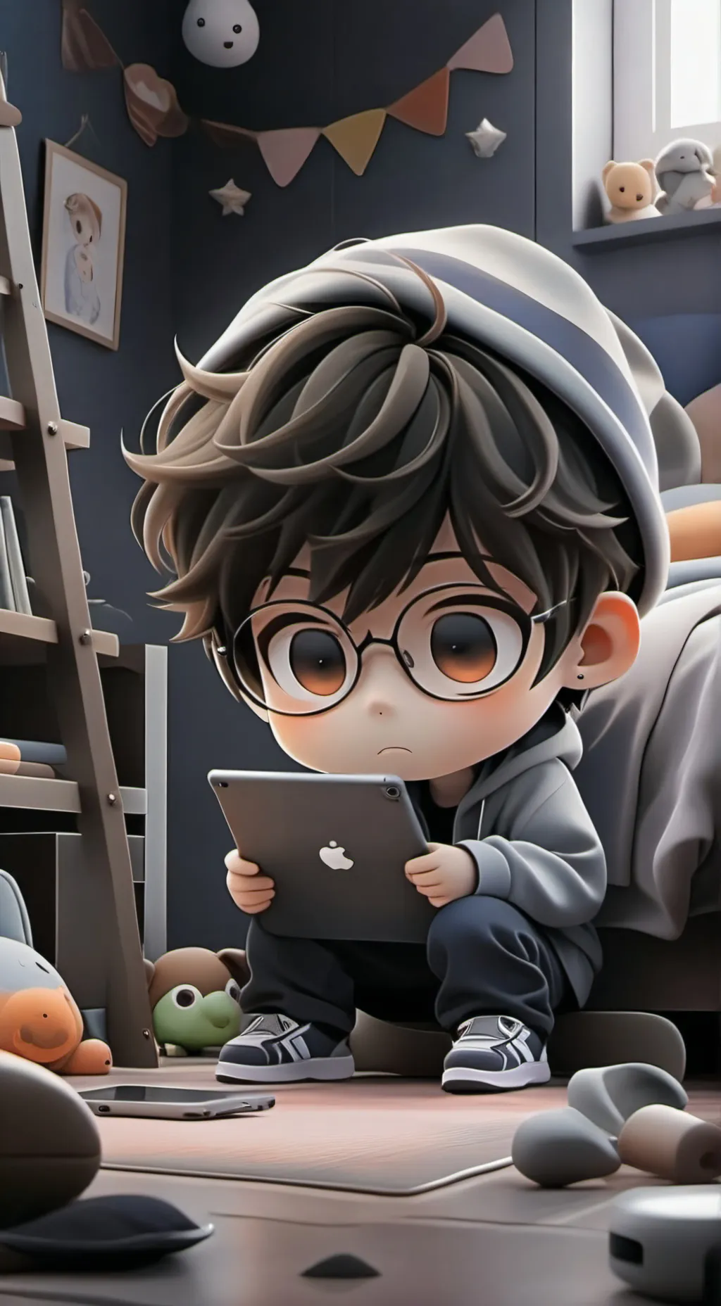 ai character: cringy iPad kid background