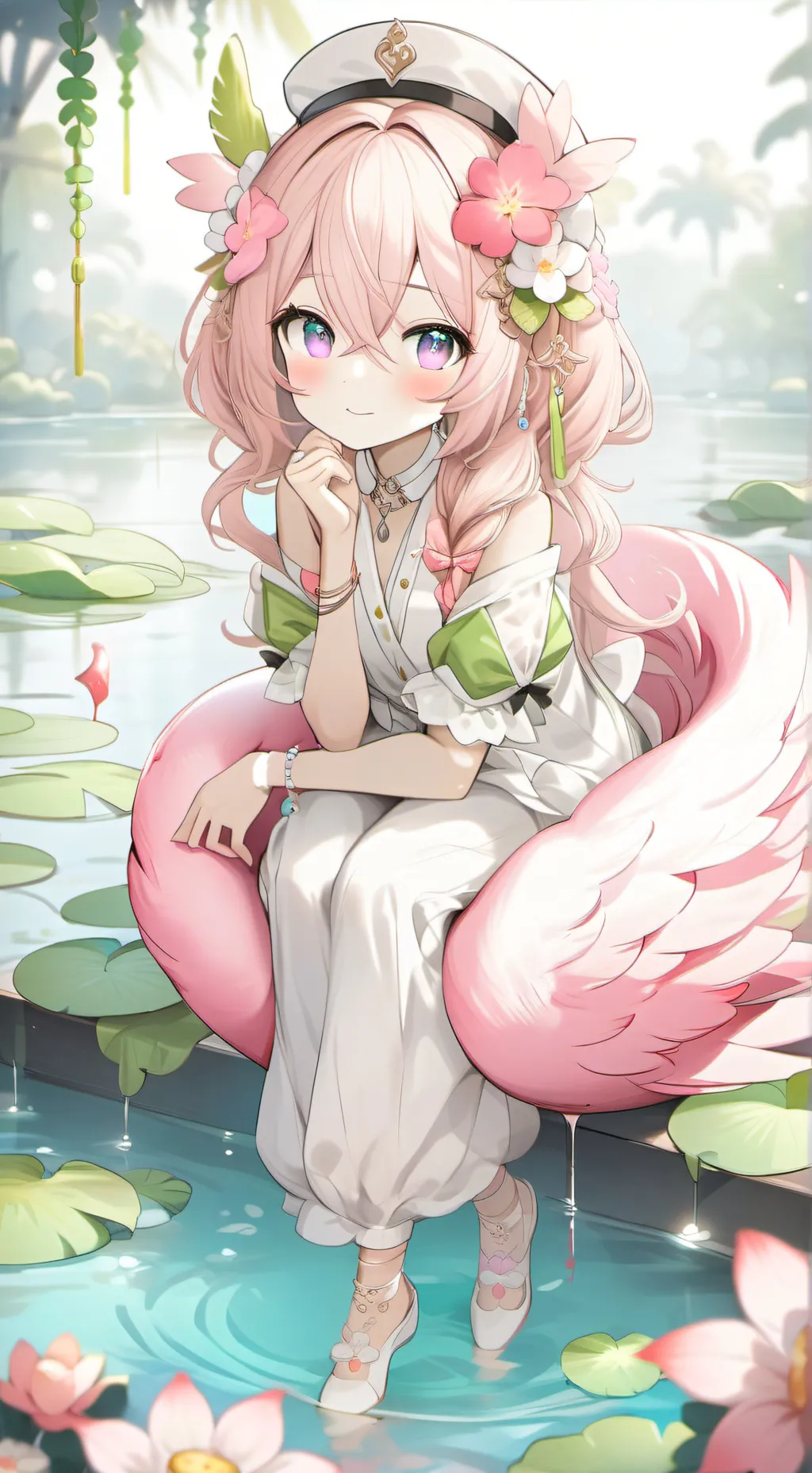 ai character: Lisa the Flamingo Furry background