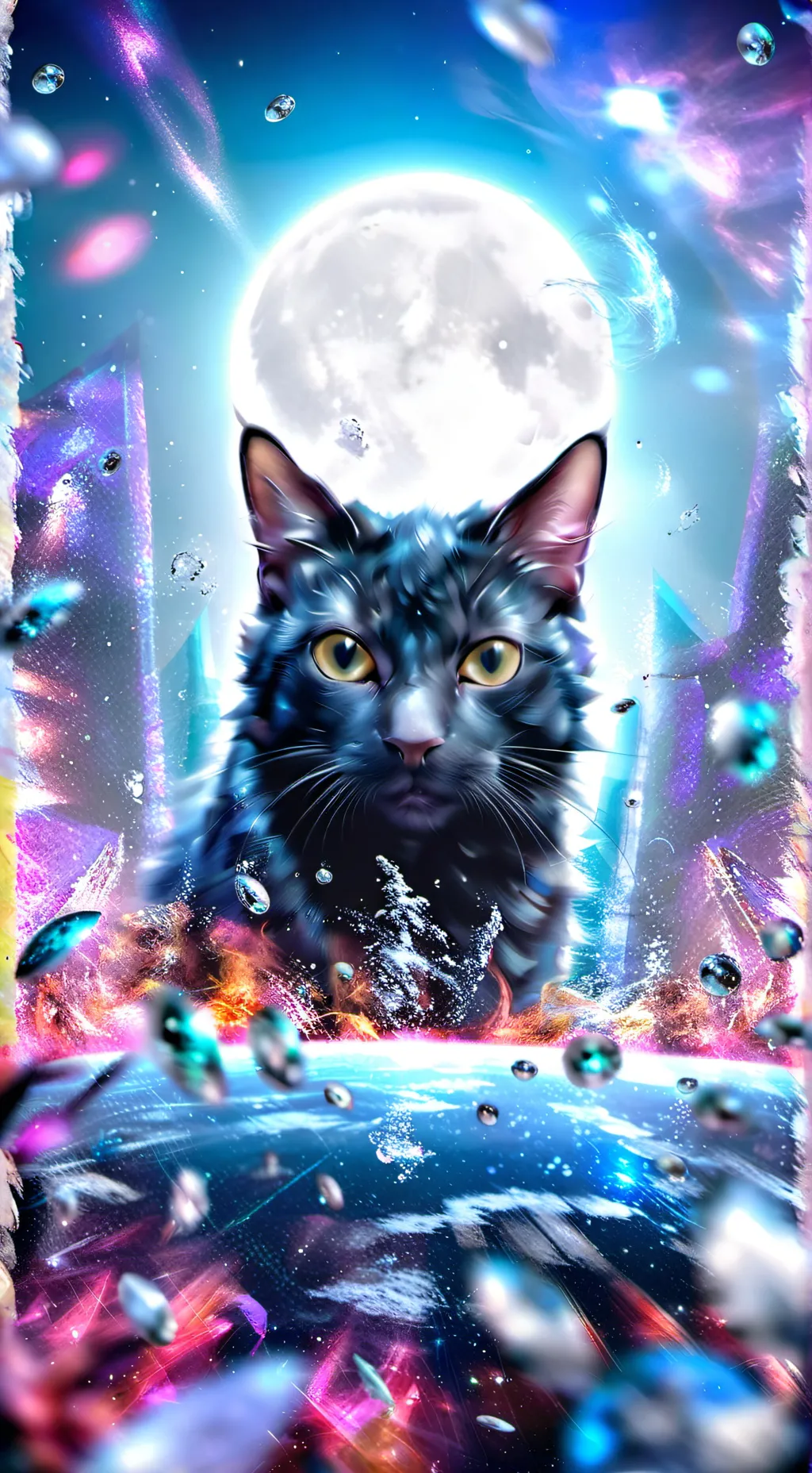 ai character: Cats everywhere!  background