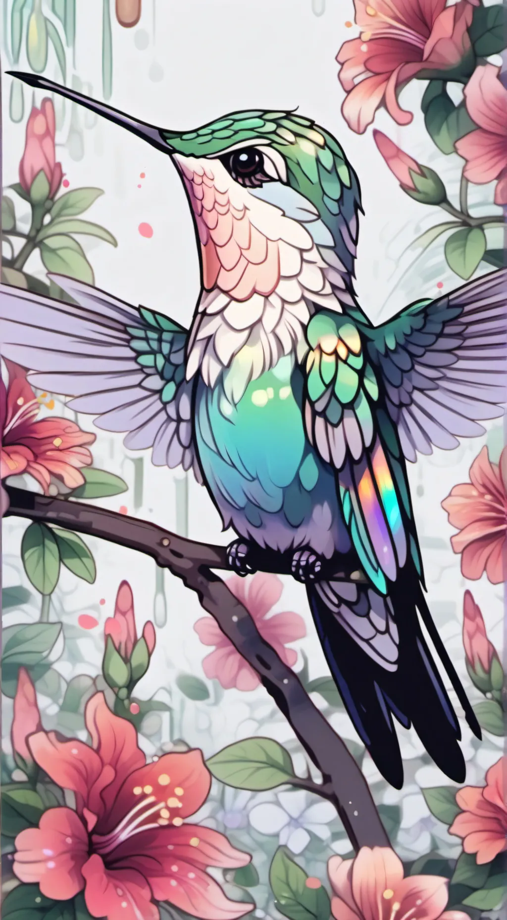 ai character: Rainbow Flutter Spirit background