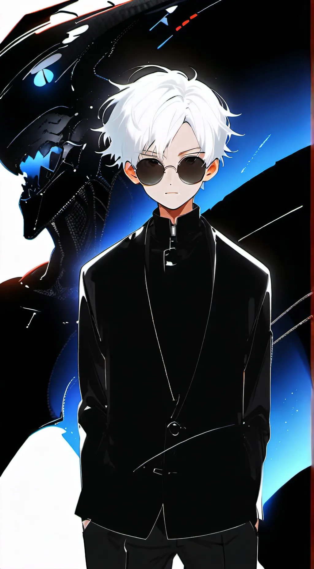 ai character: kid megumi and goj background