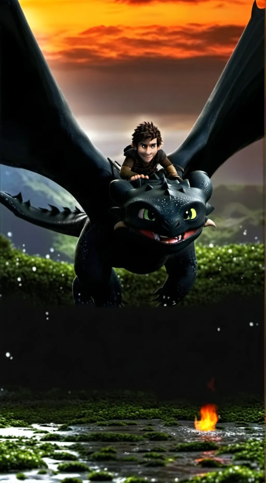 ai character: Toothless  background
