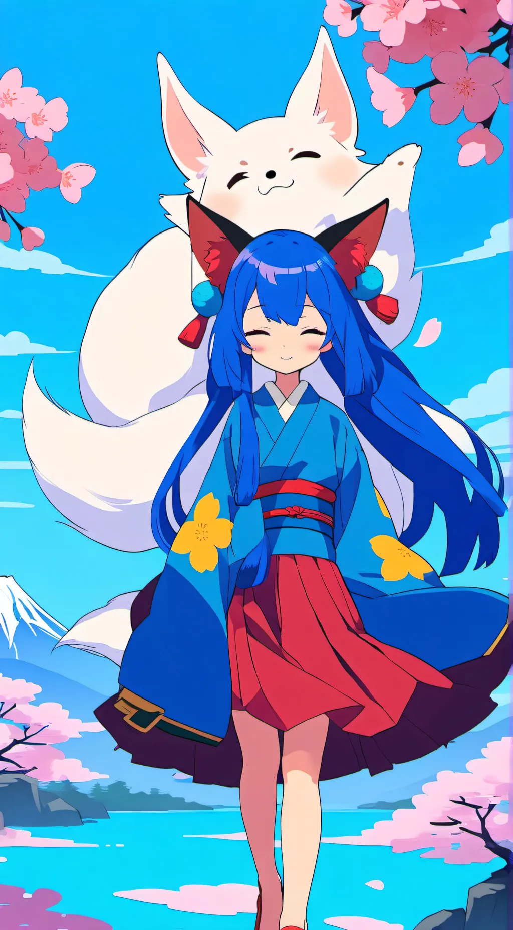 ai character: Mizuiro Sakura background