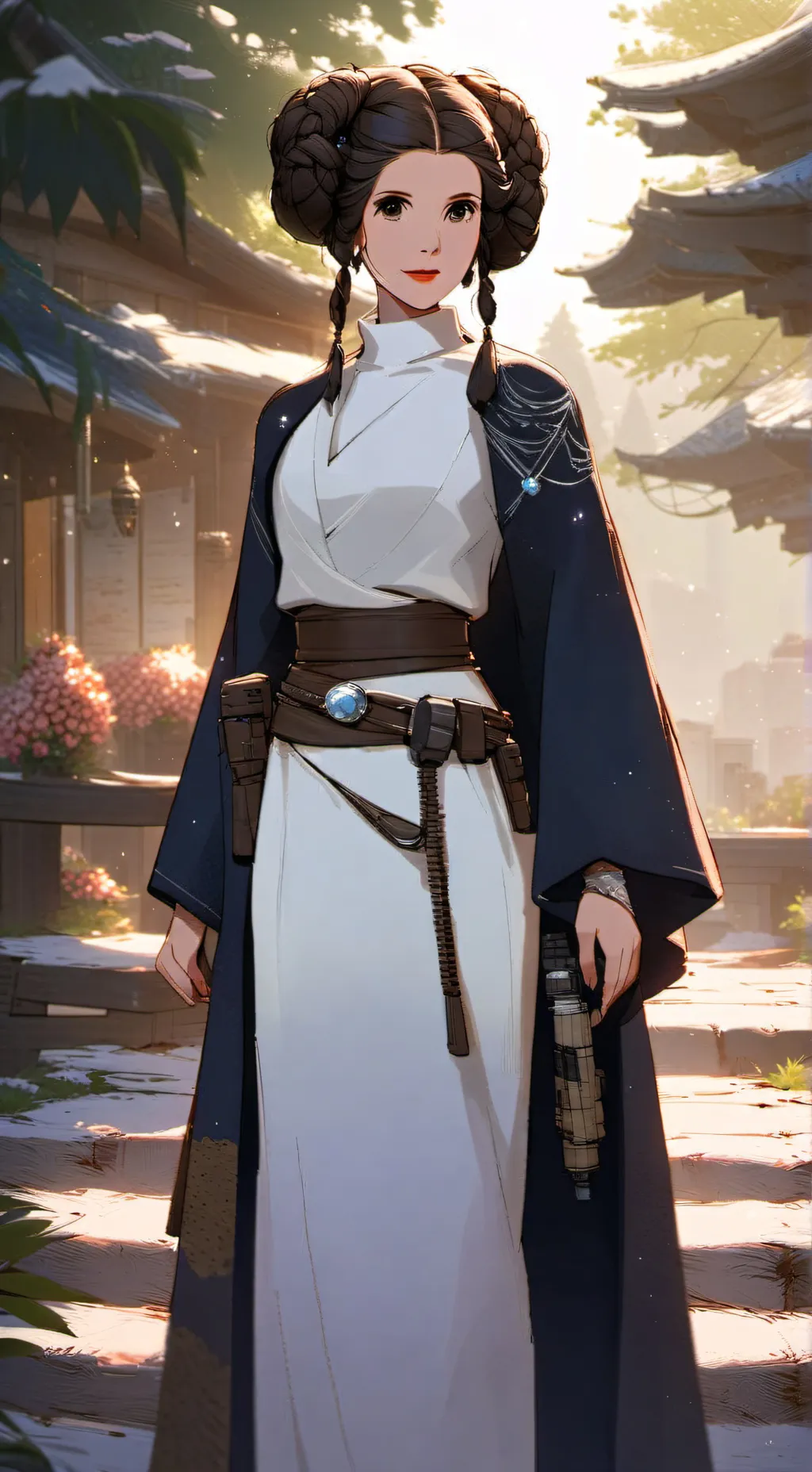 ai character: princess Leia  background
