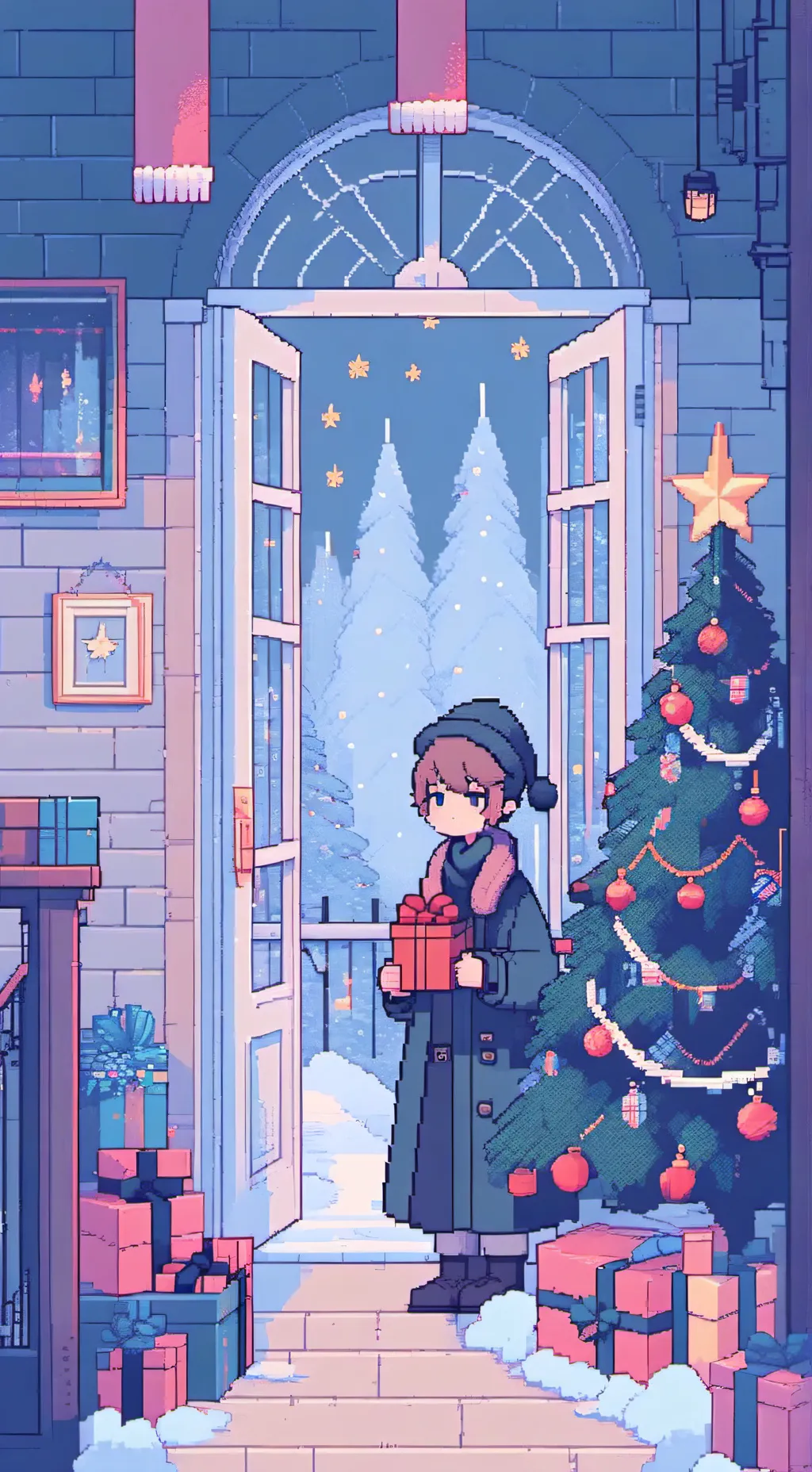 ai character: Christmas background
